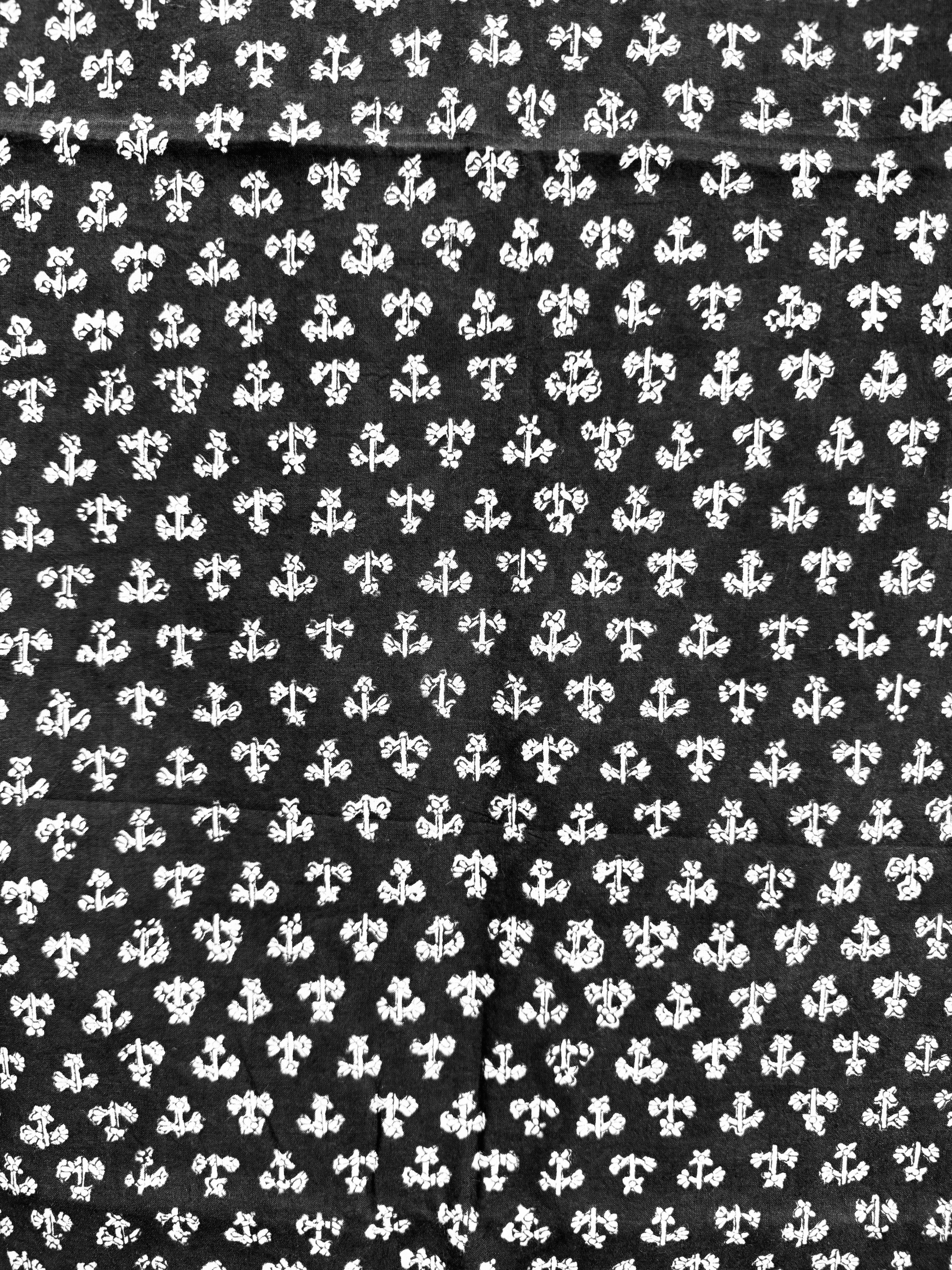 Black Bagru Fabric