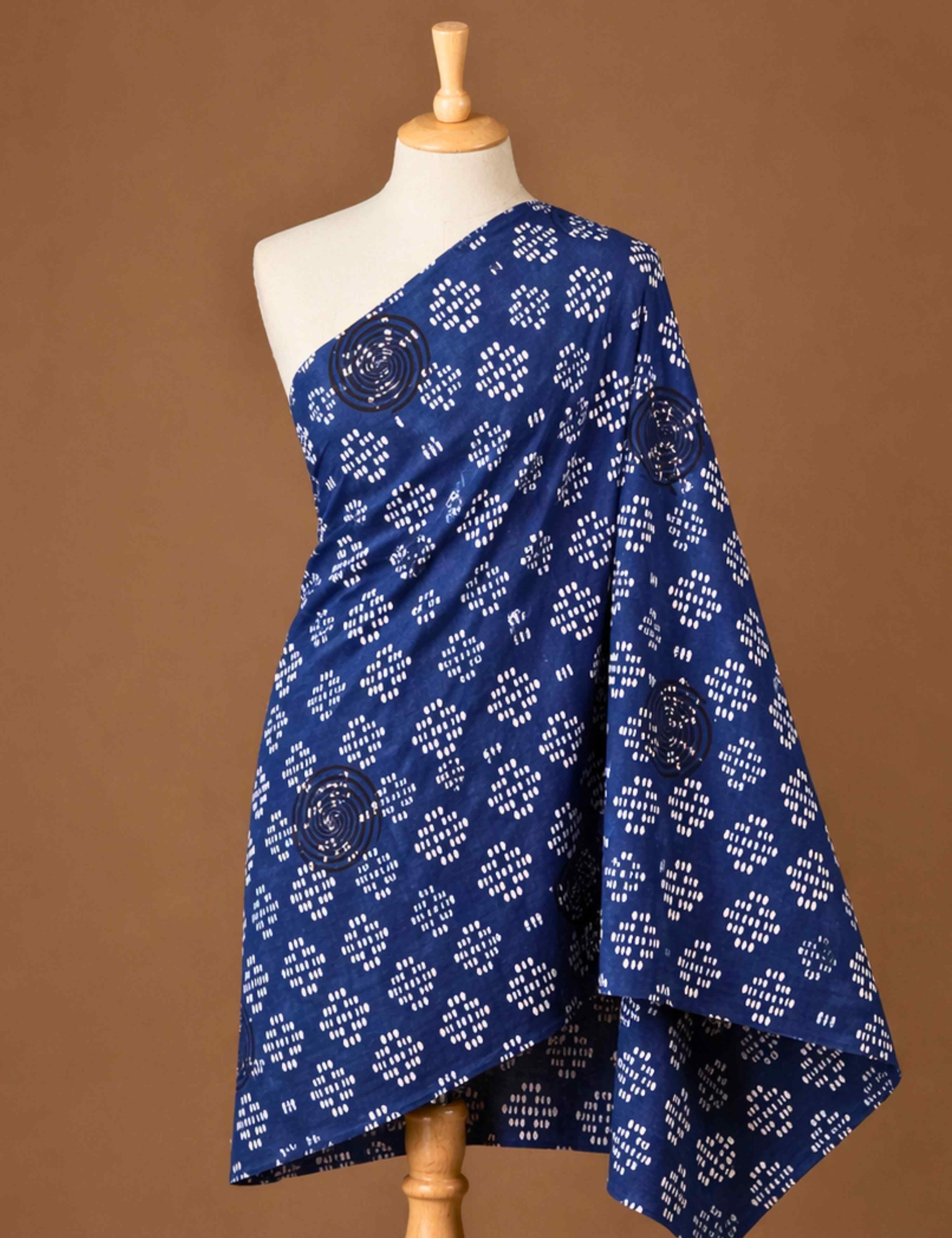 Indigo Bagru Fabric