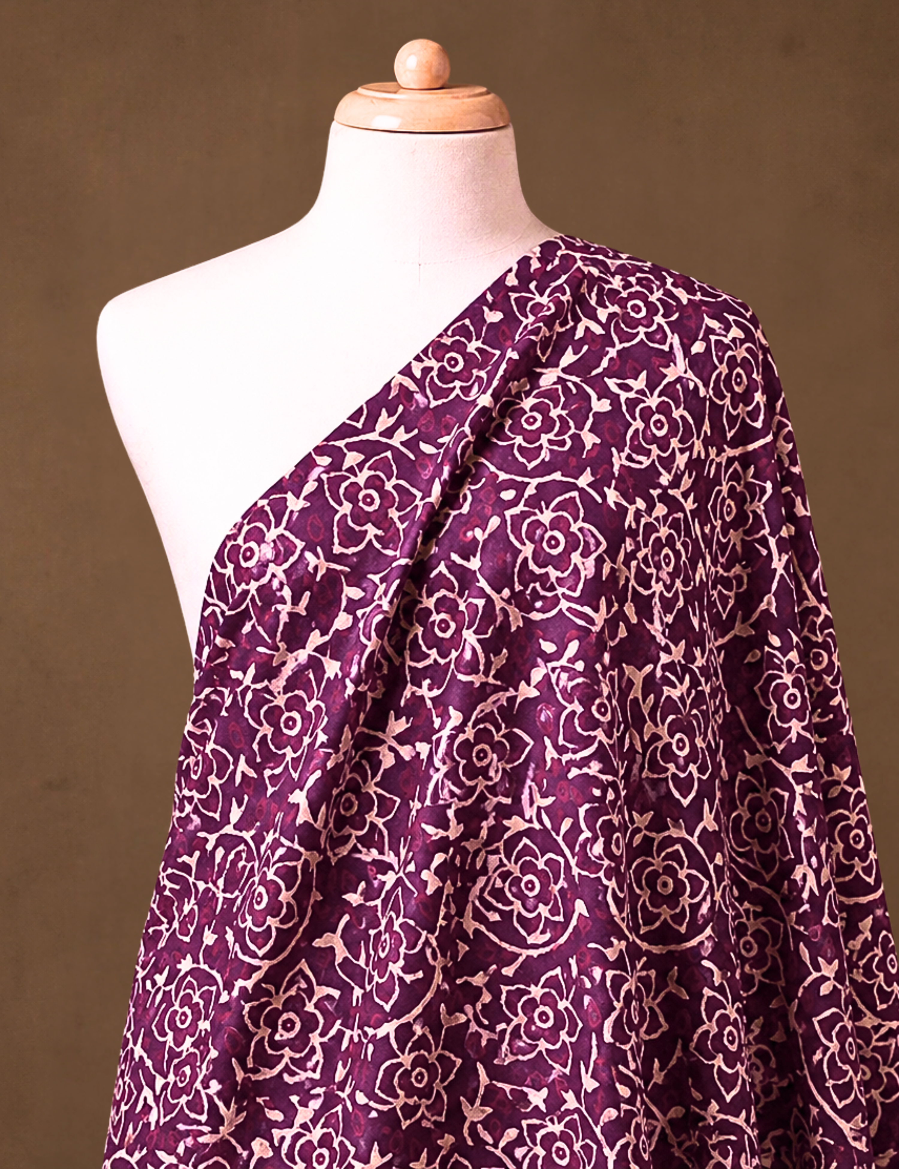 Plum Bagru Fabric