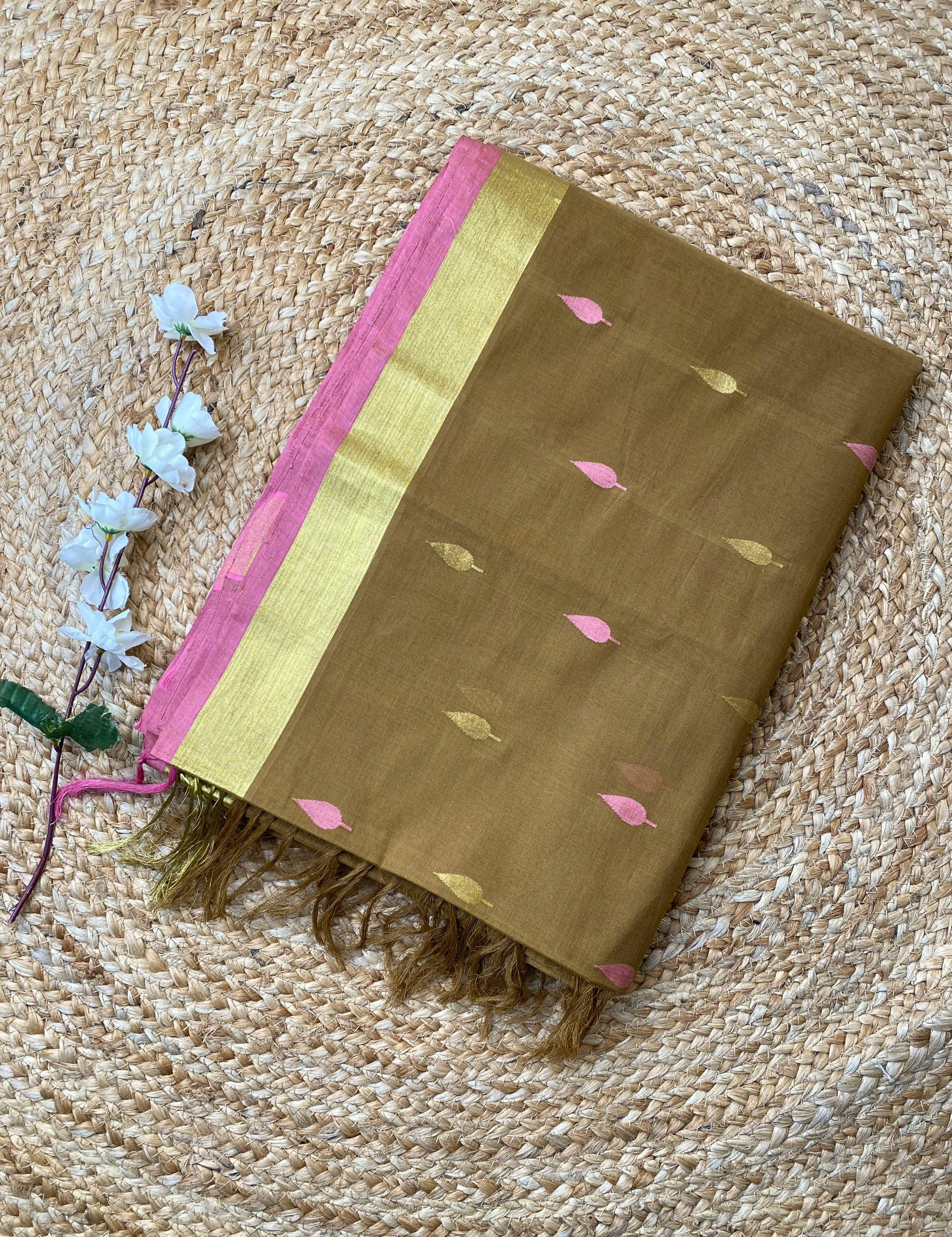 Phool Khaki Venkatagiri Saree
