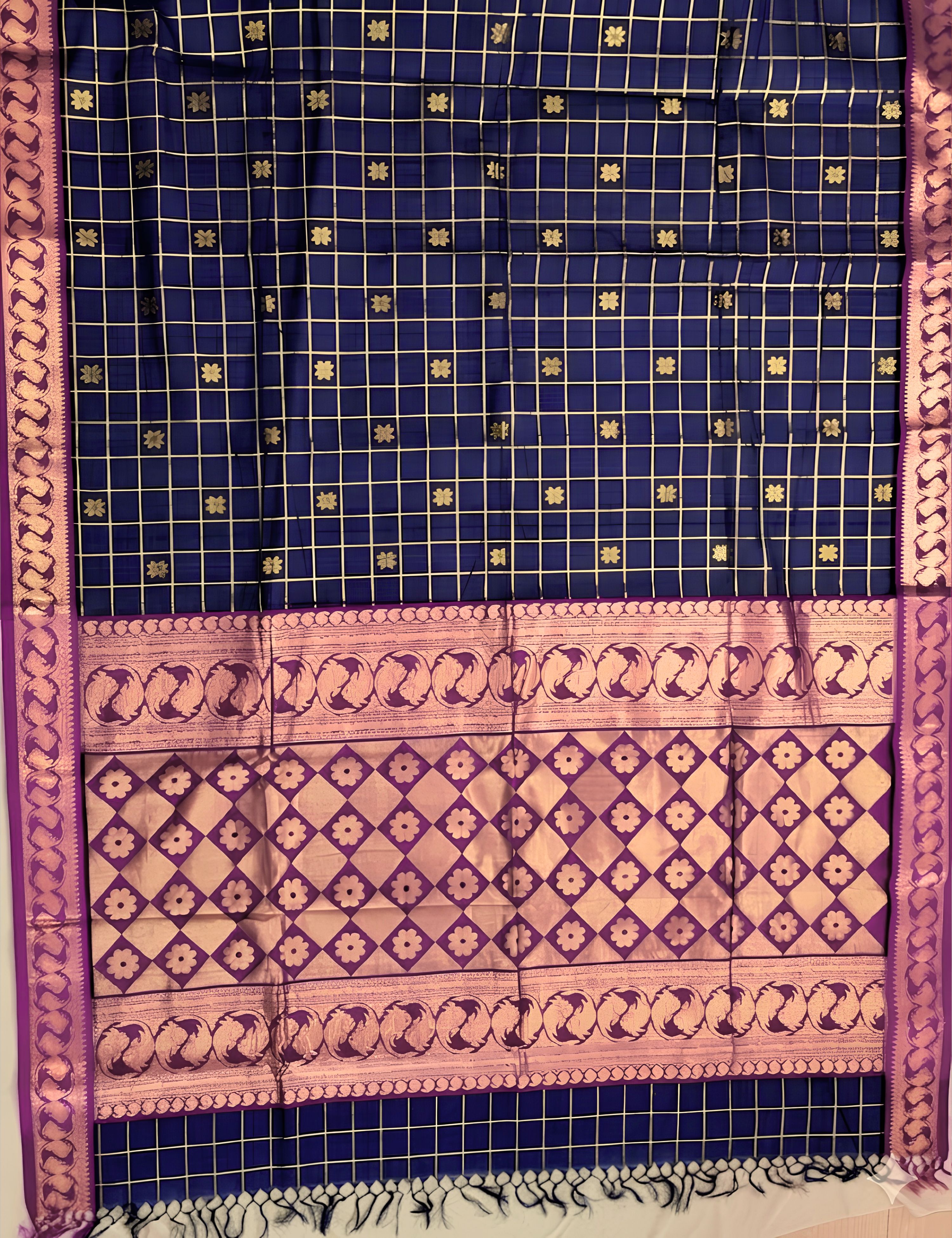 Phool Black Venkatagiri Saree