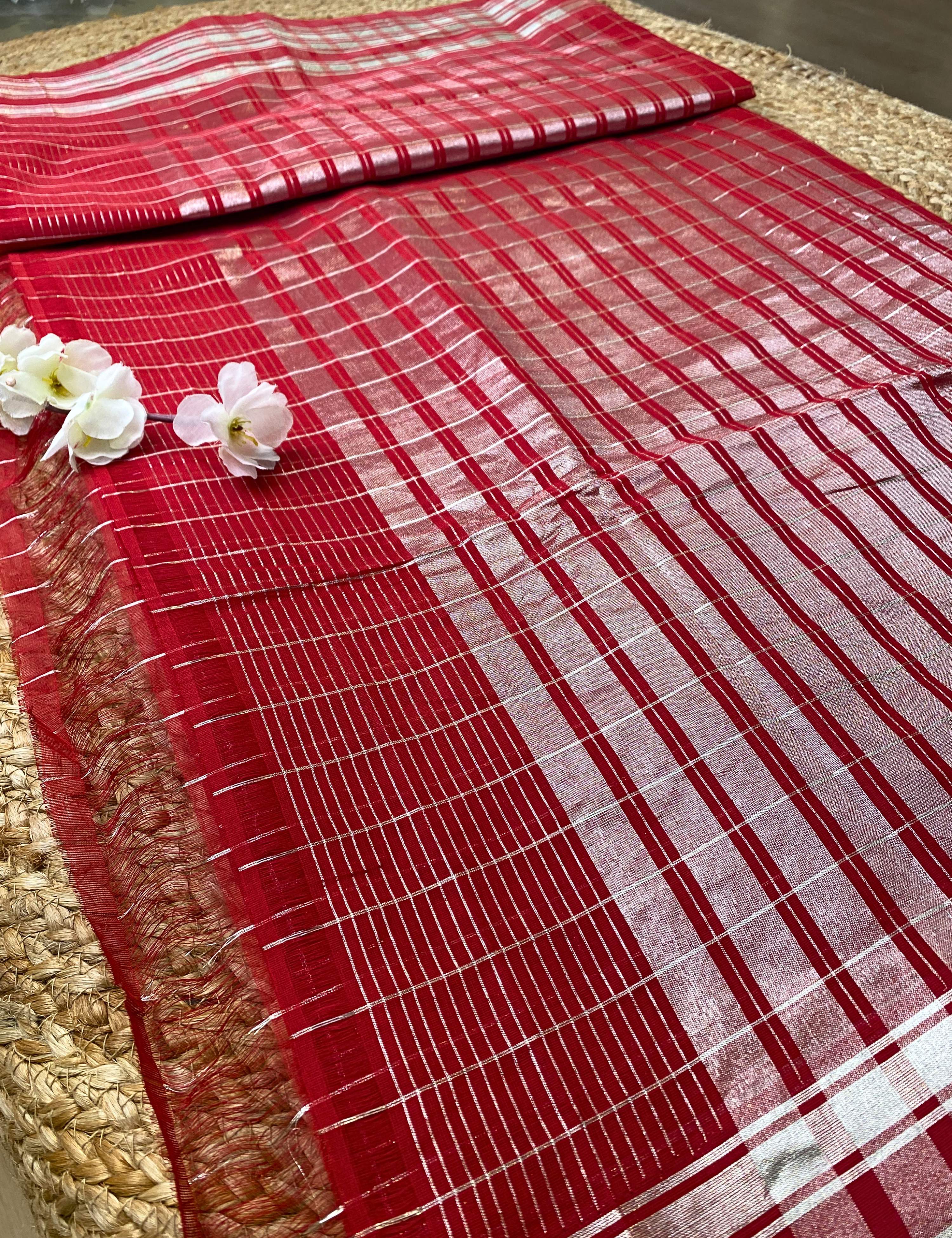 Kattam Red Venkatagiri Saree