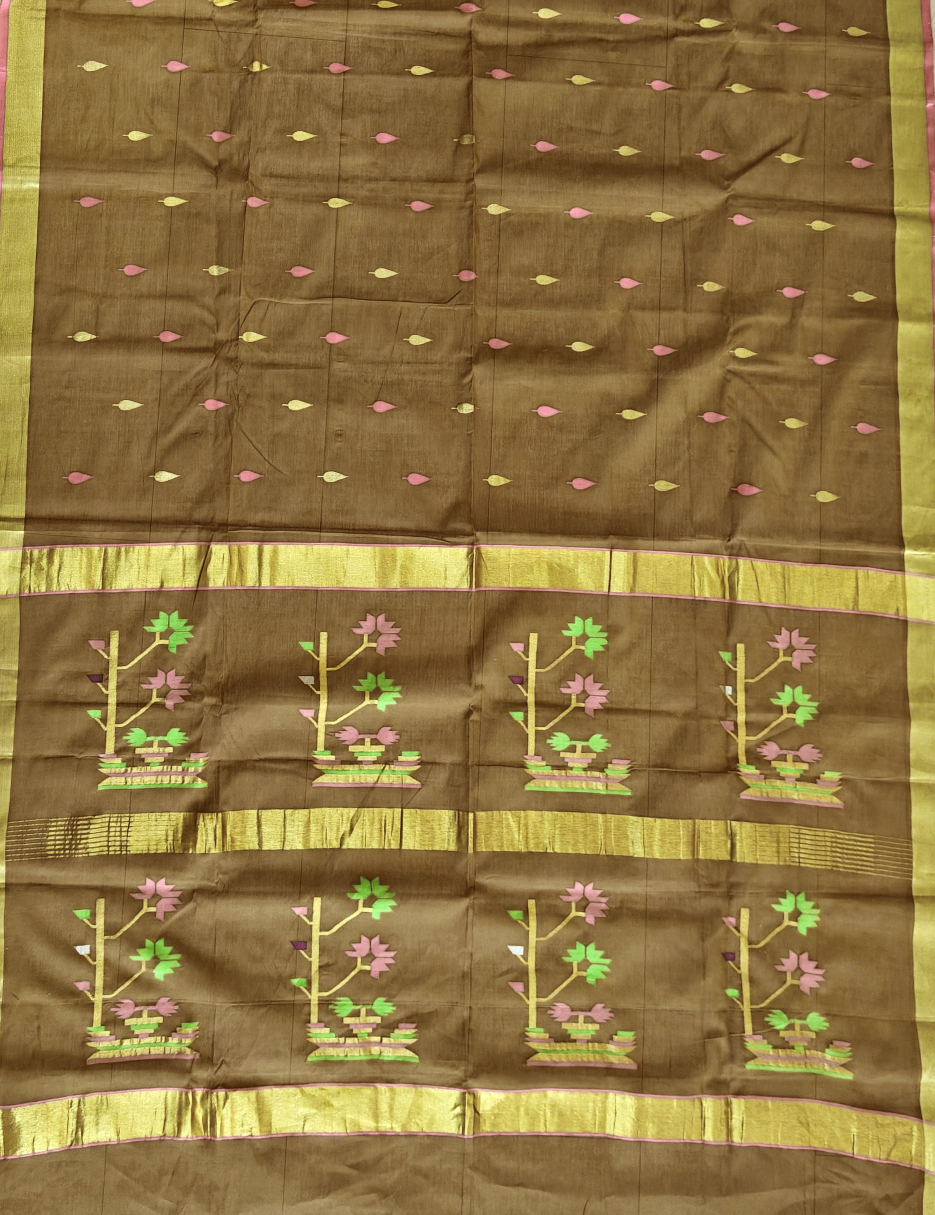Phool Khaki Venkatagiri Saree