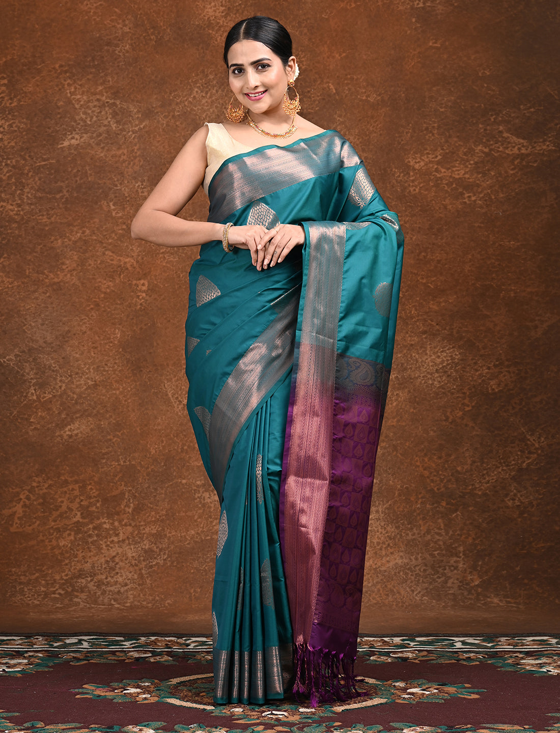 Varnika Emerald Soft Semi Silk Saree