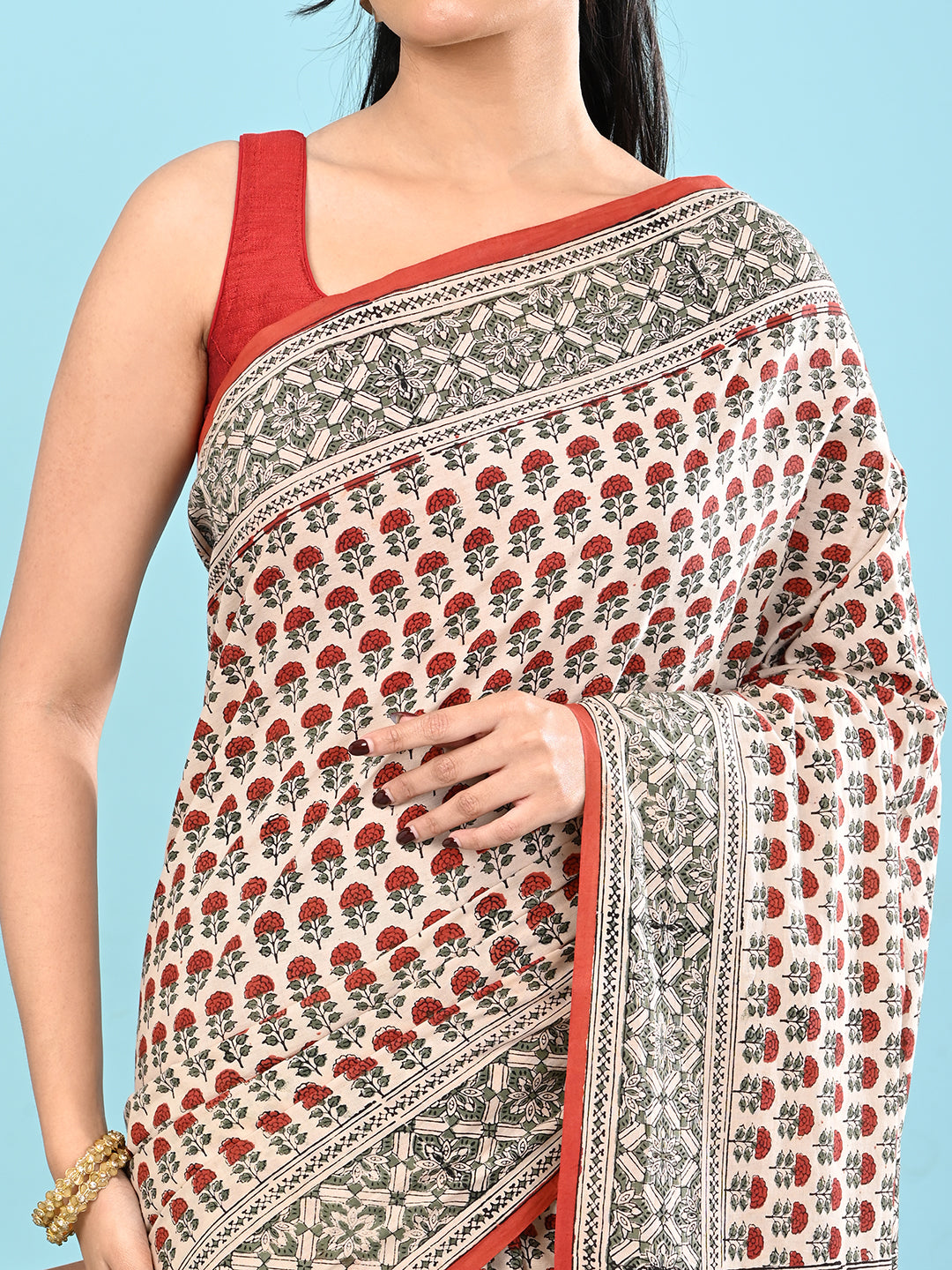Chaap Multicolor Bagru Saree
