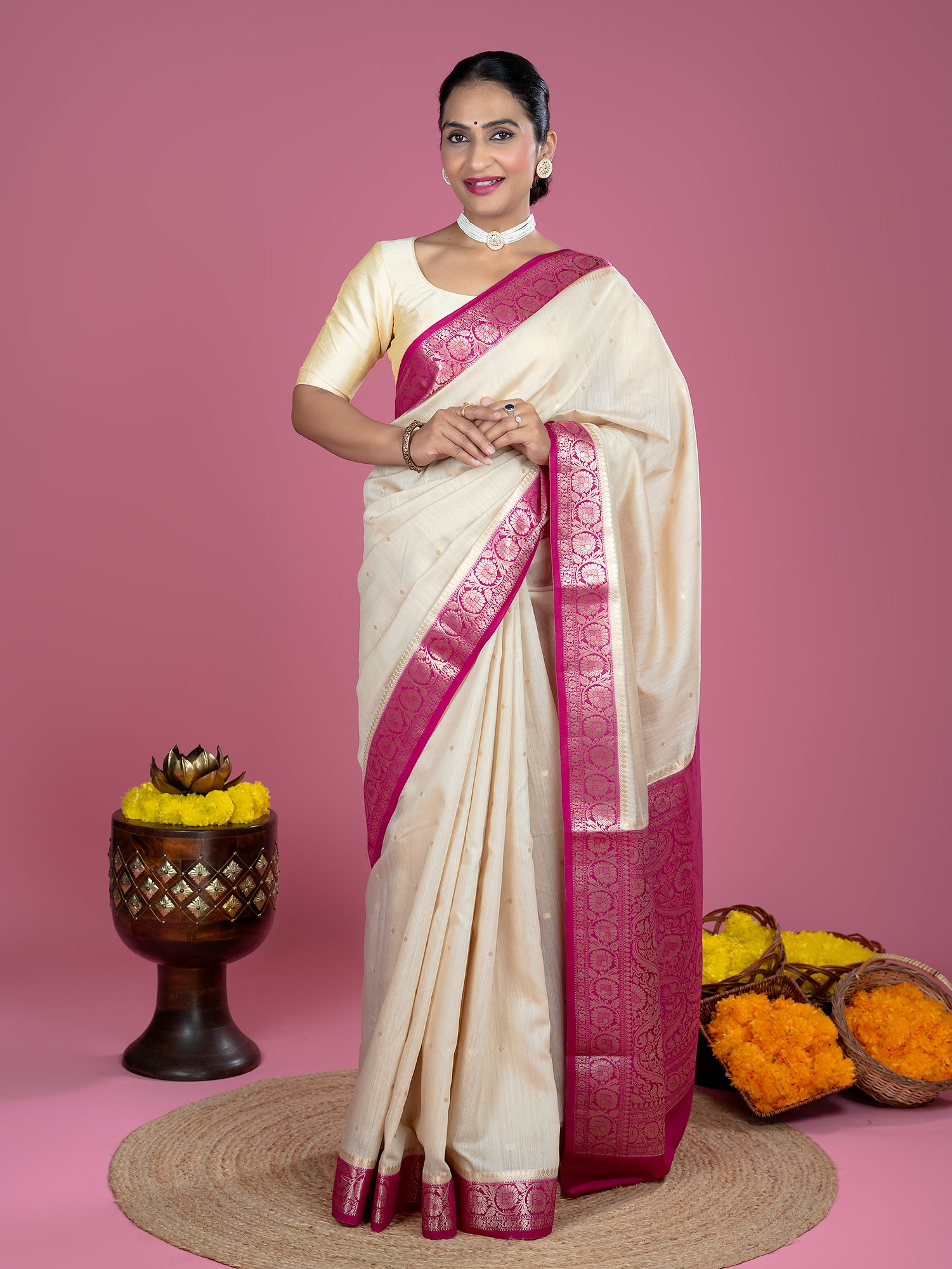Pure Muga Silk Banarasi Saree