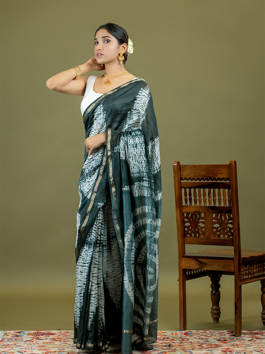 Tarang Black Shibori Saree