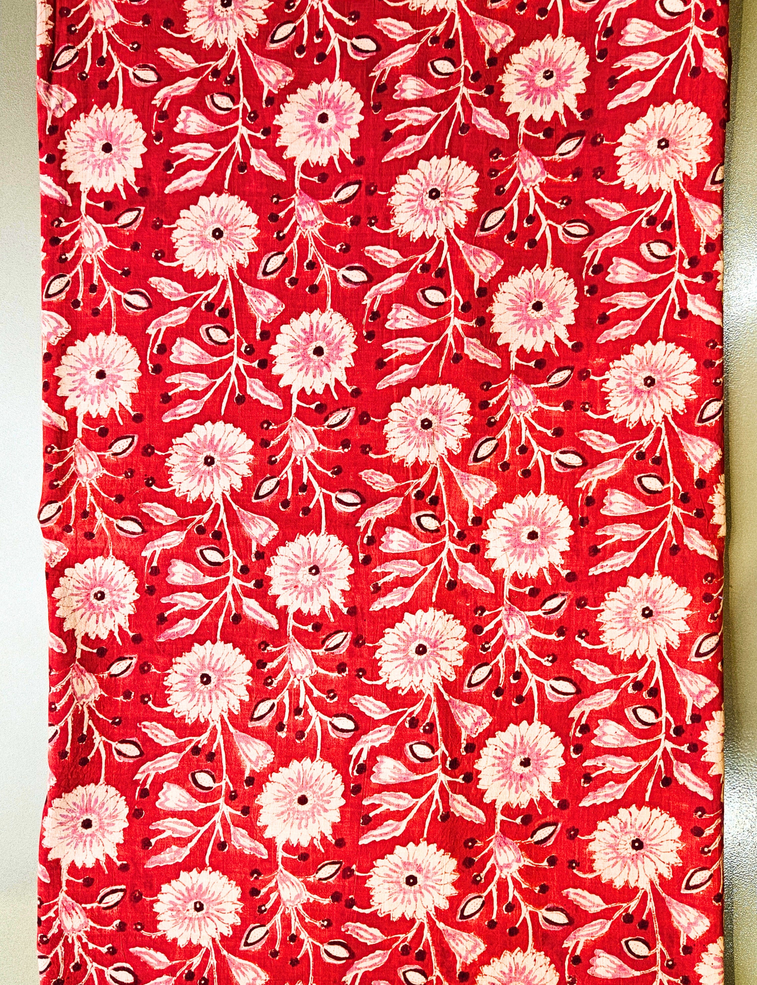 Red Bagru Fabric