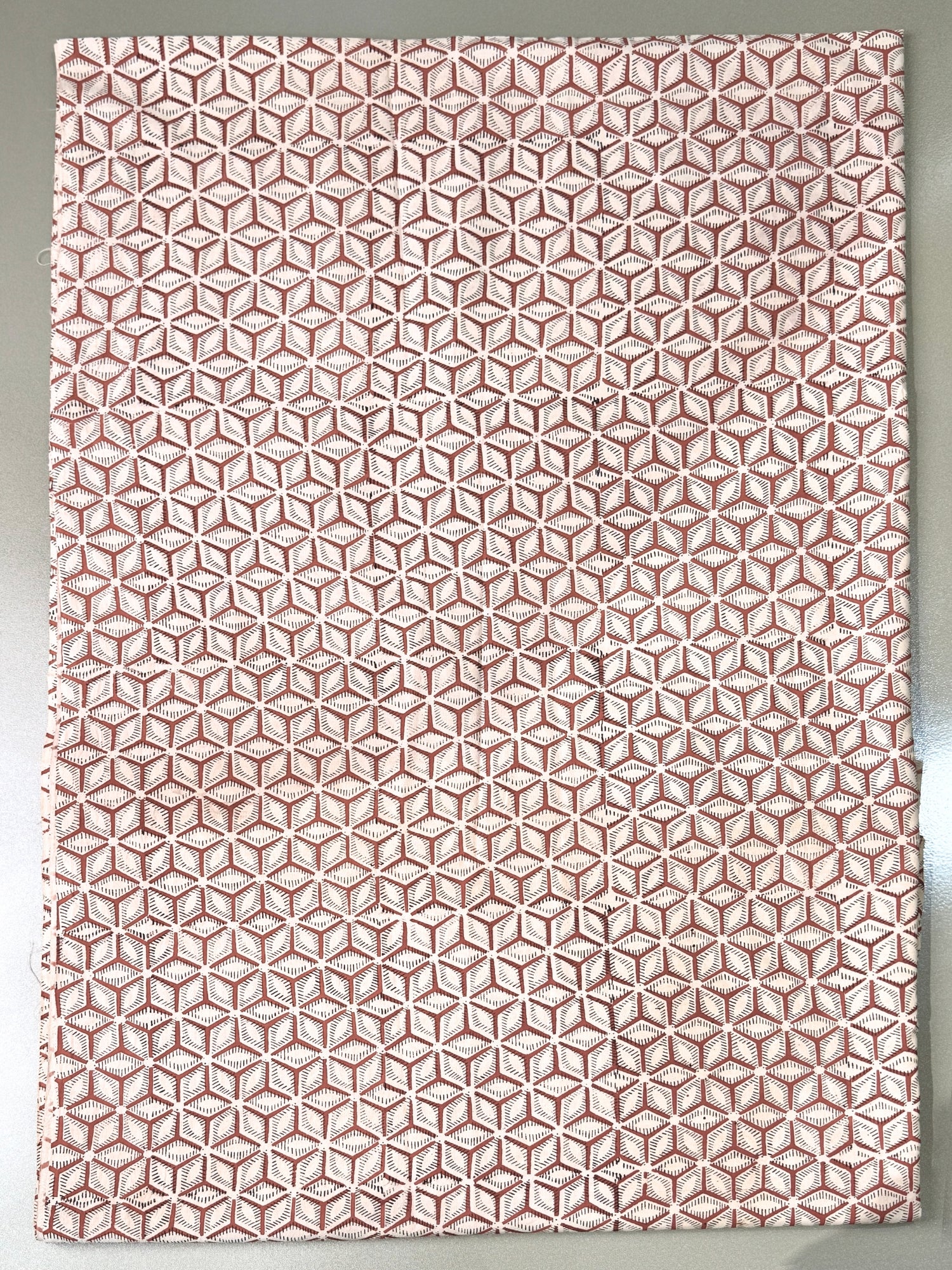 Beige Bagru Fabric