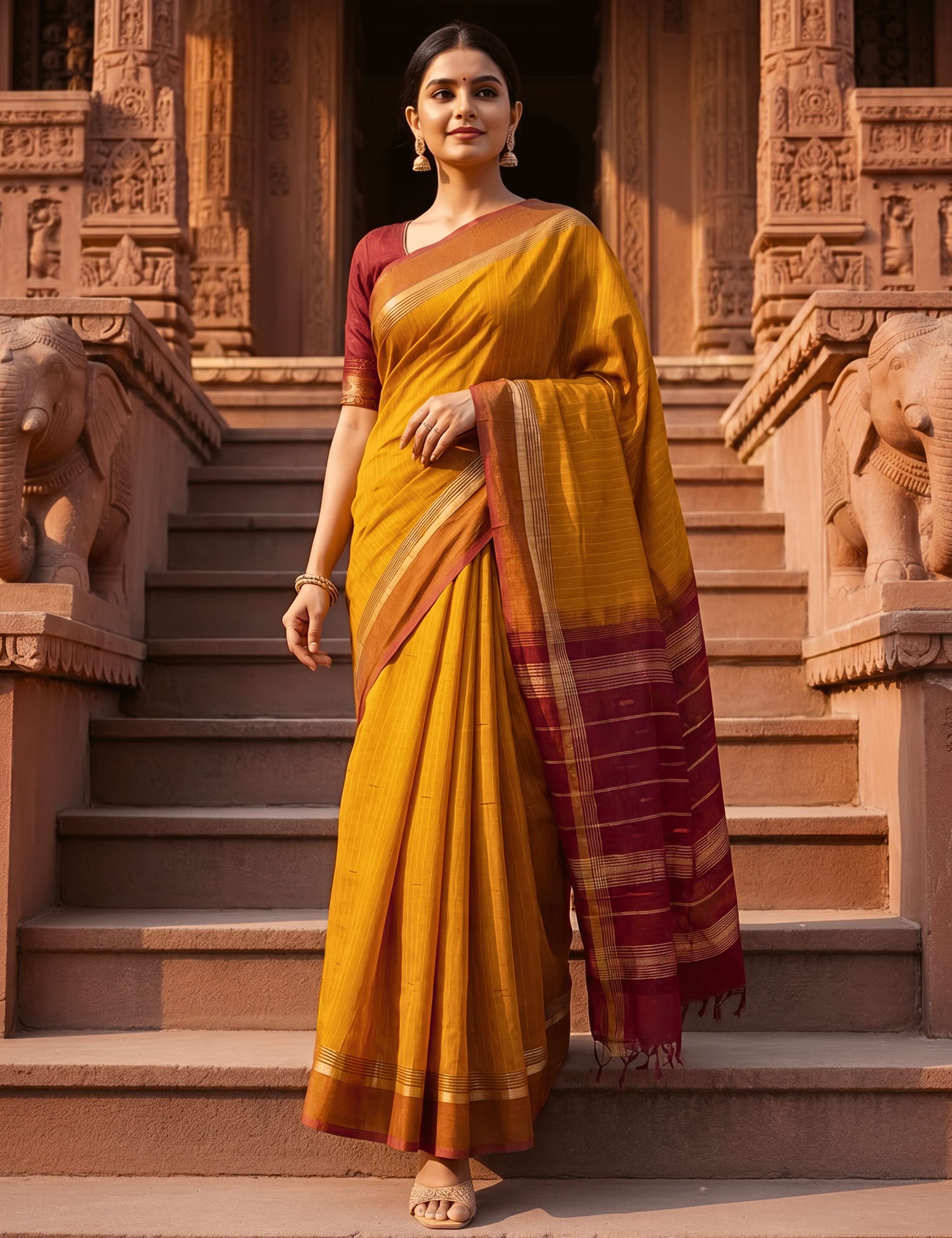 Vara Rust Negamam Cotton Saree