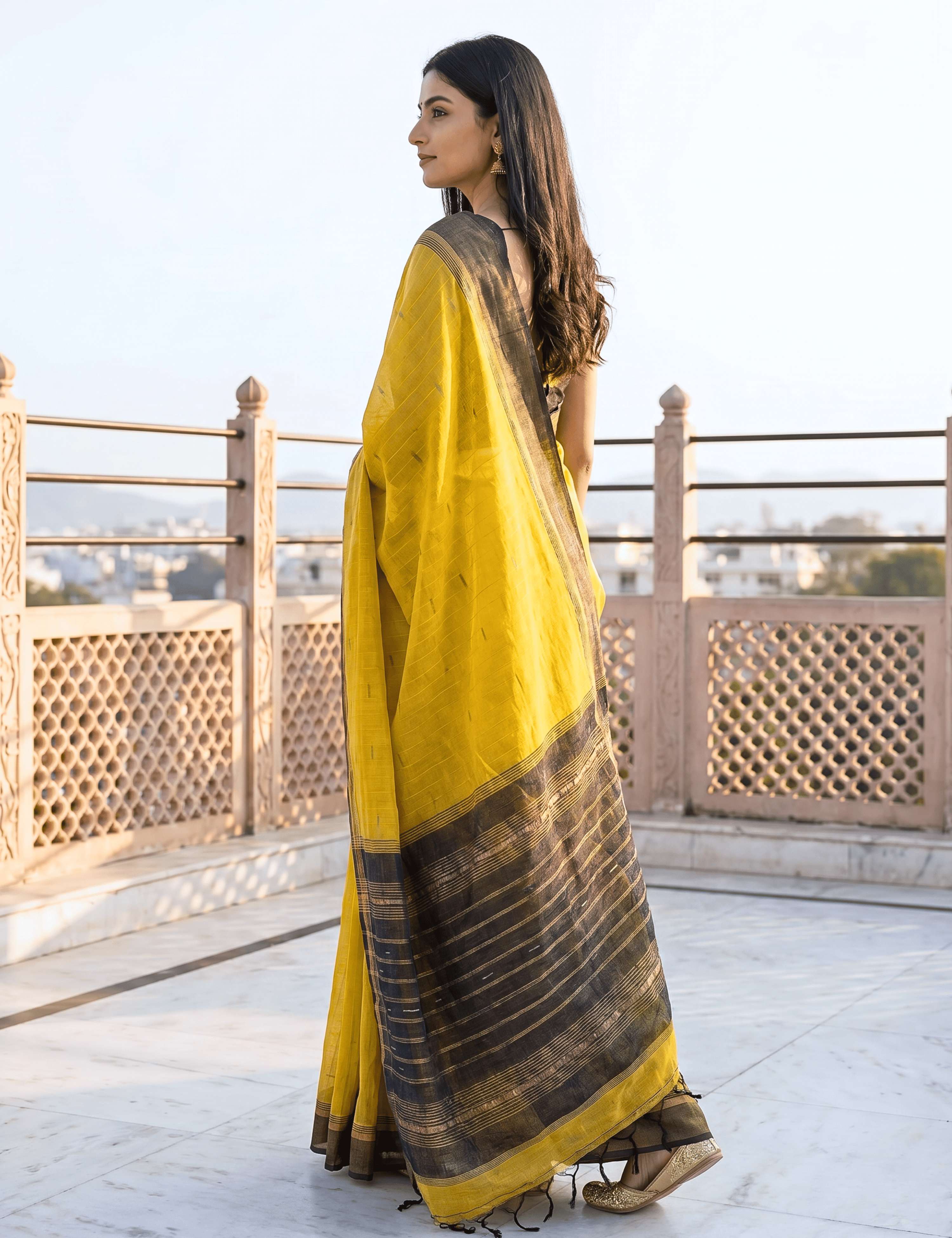 Vara Mustard Negamam Cotton Saree