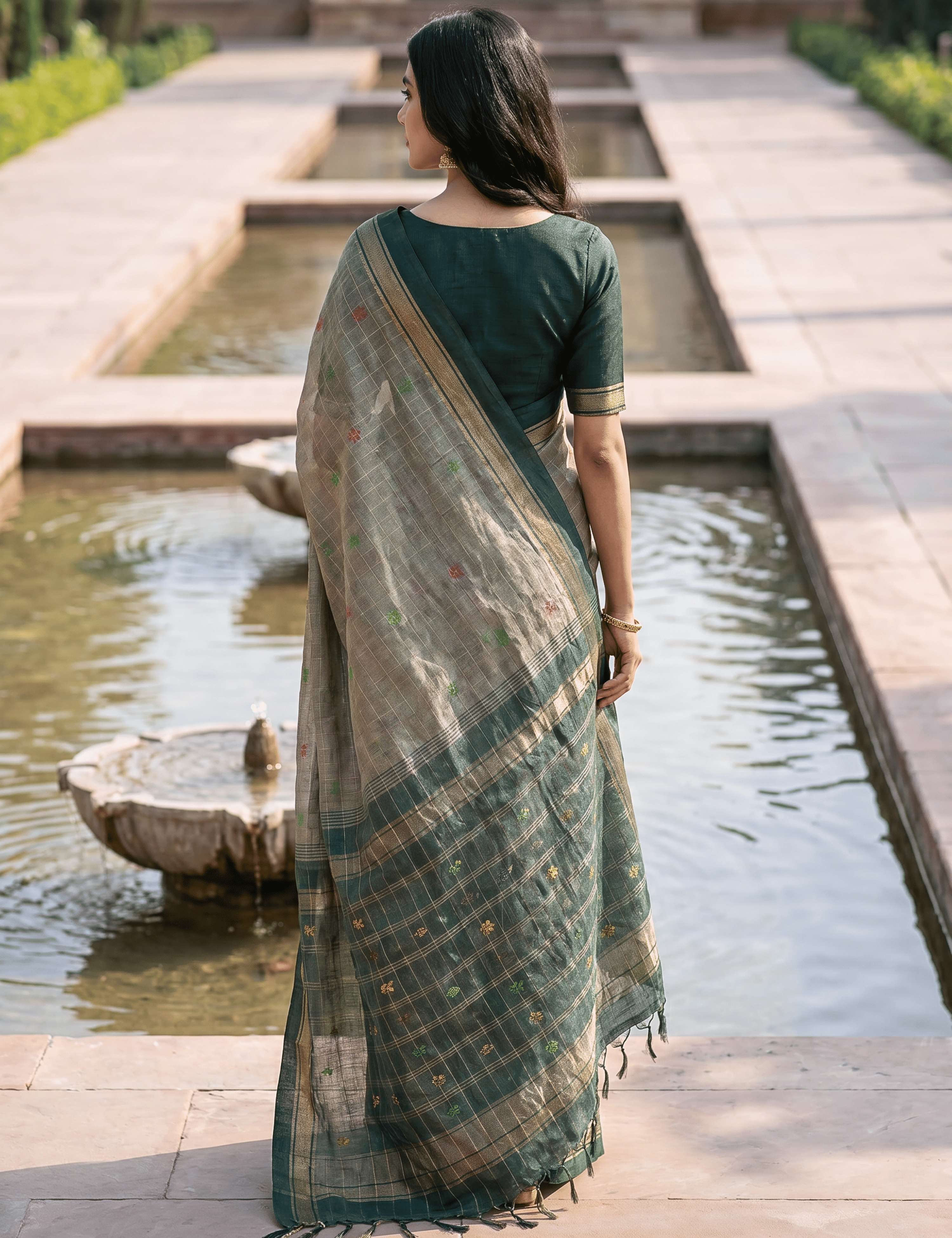 Dhara Olive Negamam Cotton Saree