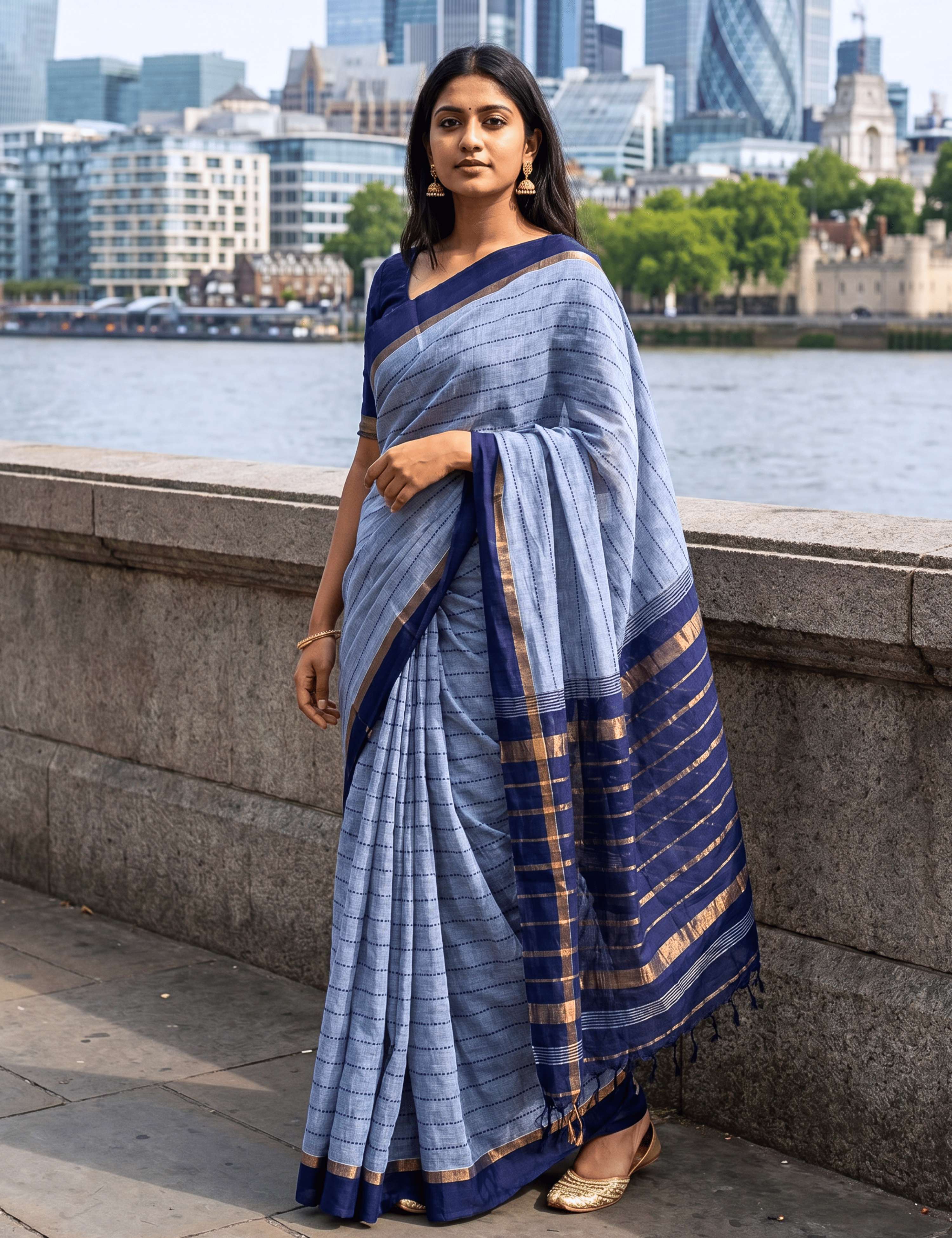Ashima Grey Negamam Cotton Saree