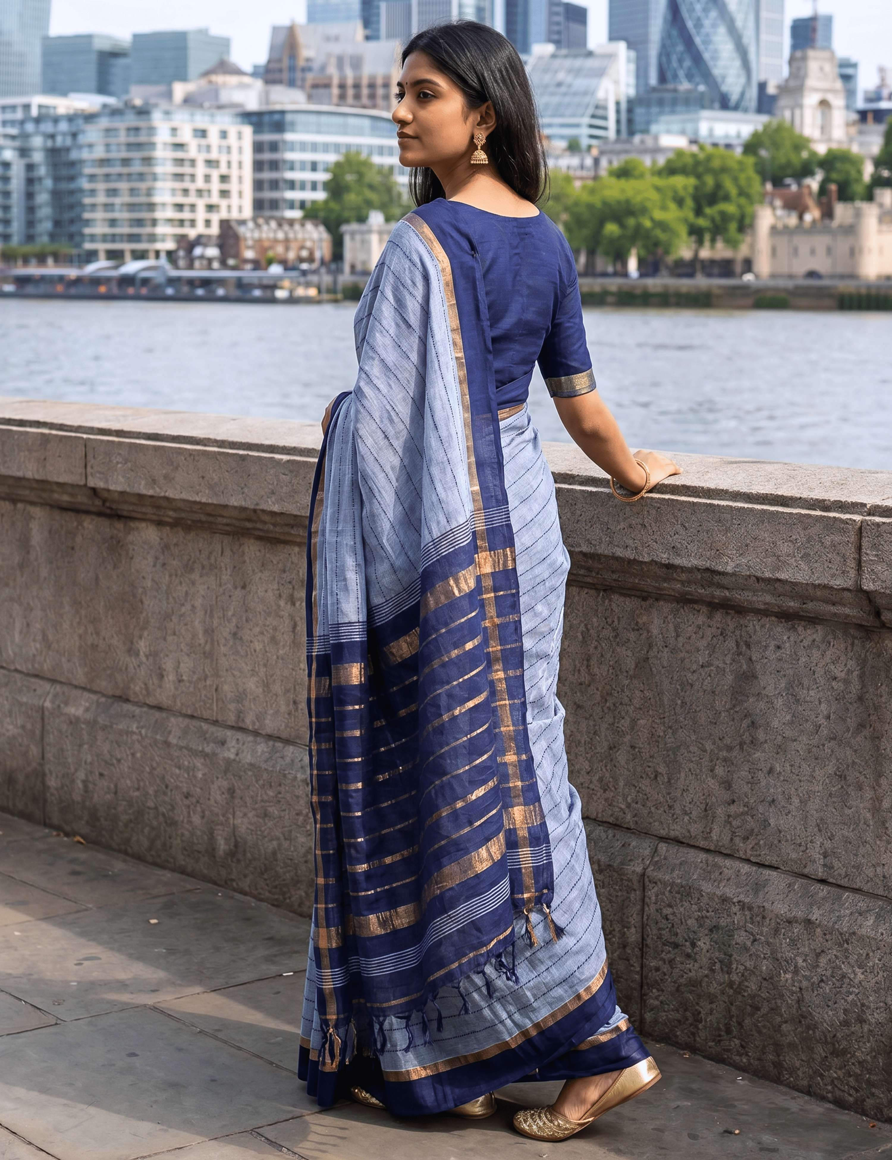 Ashima Grey Negamam Cotton Saree