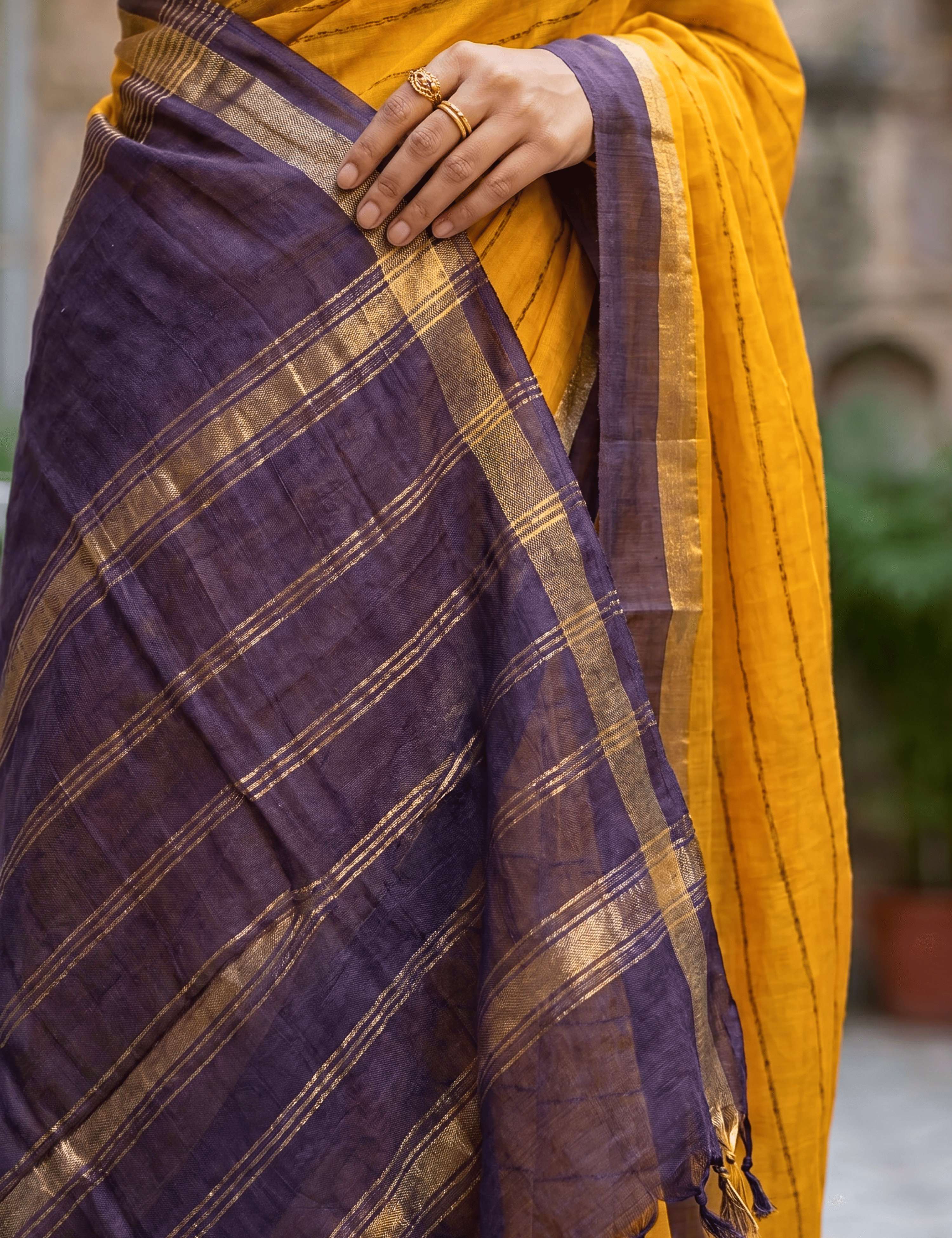 Ashima Orange Negamam Cotton Saree