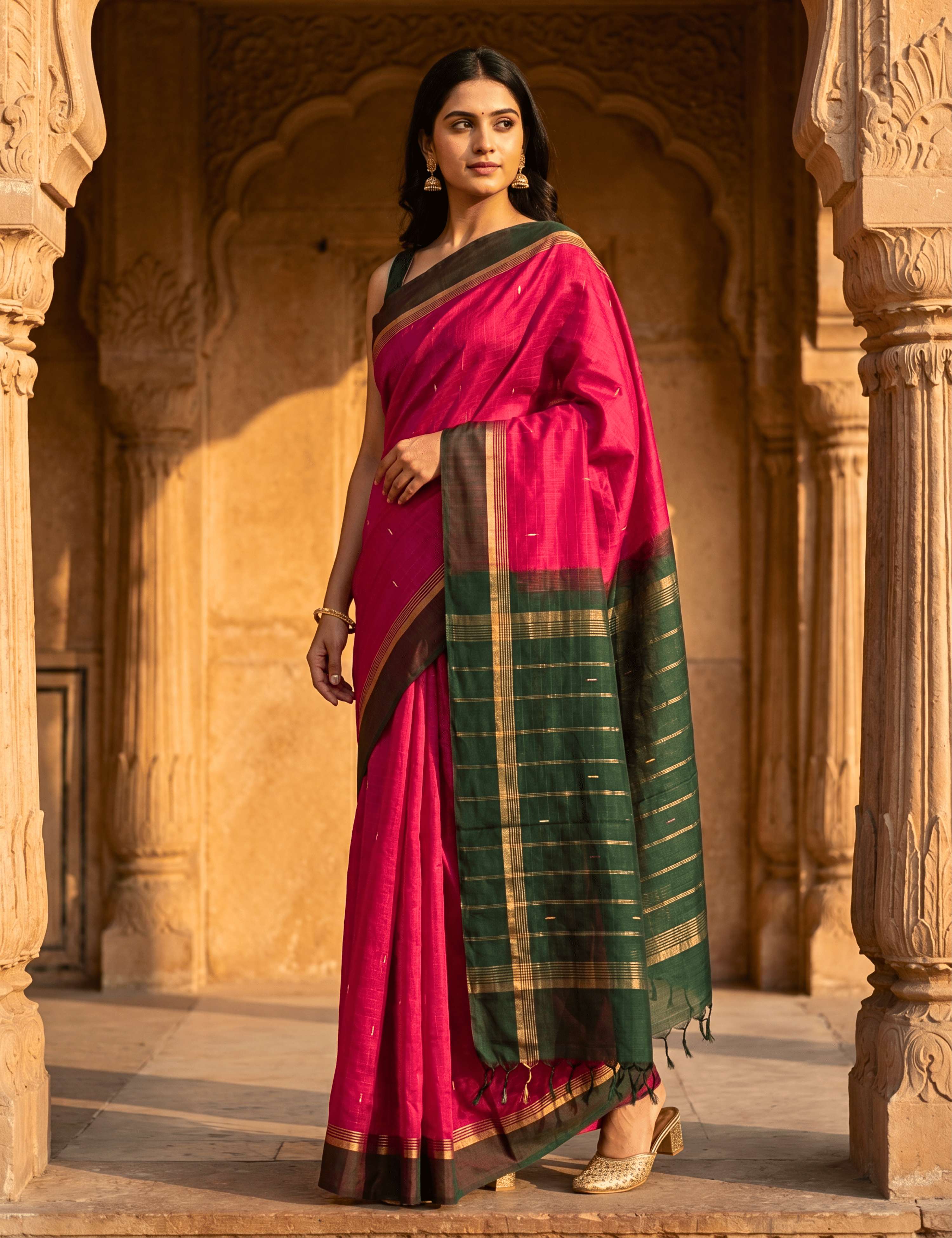 Vara Pink Negamam Cotton Saree