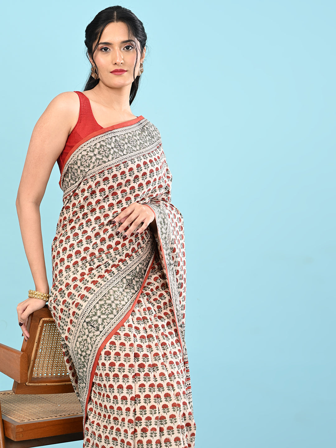 Chaap Multicolor Bagru Saree
