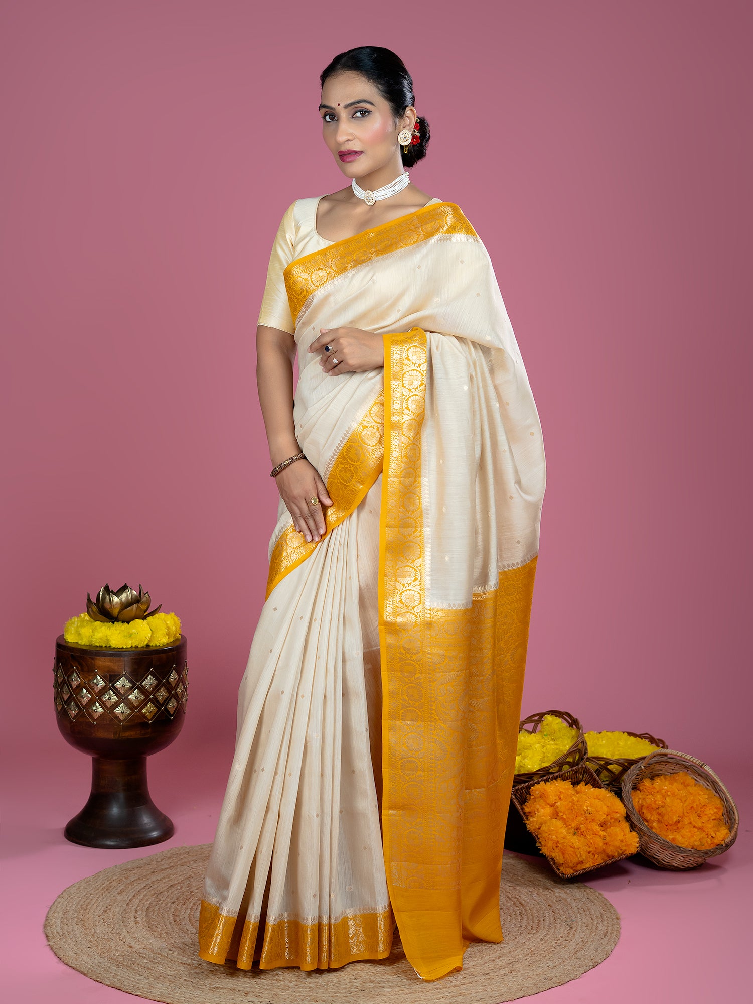 Pure Muga Silk Banarasi Saree