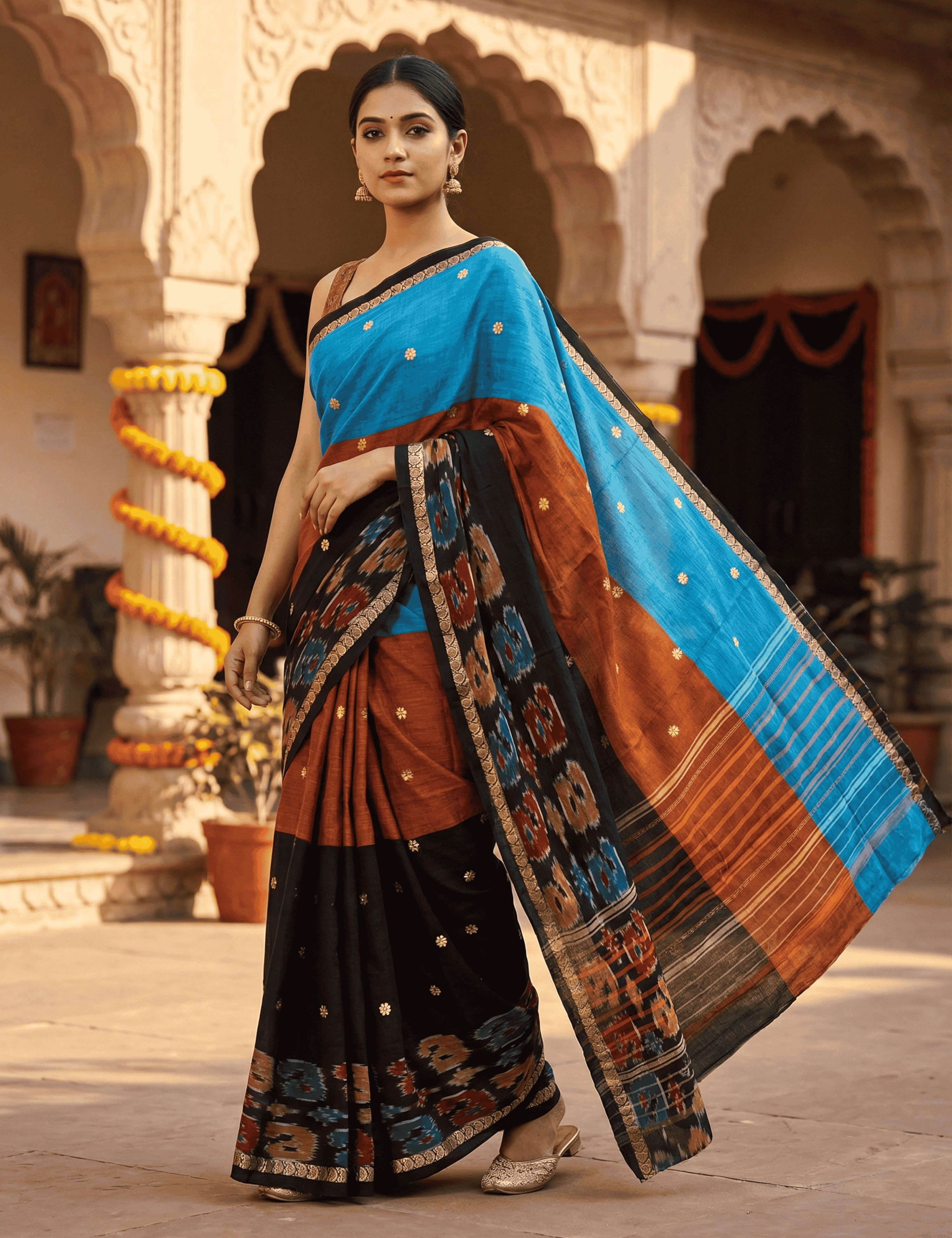 Kauvary Black Dhaniakhali Saree