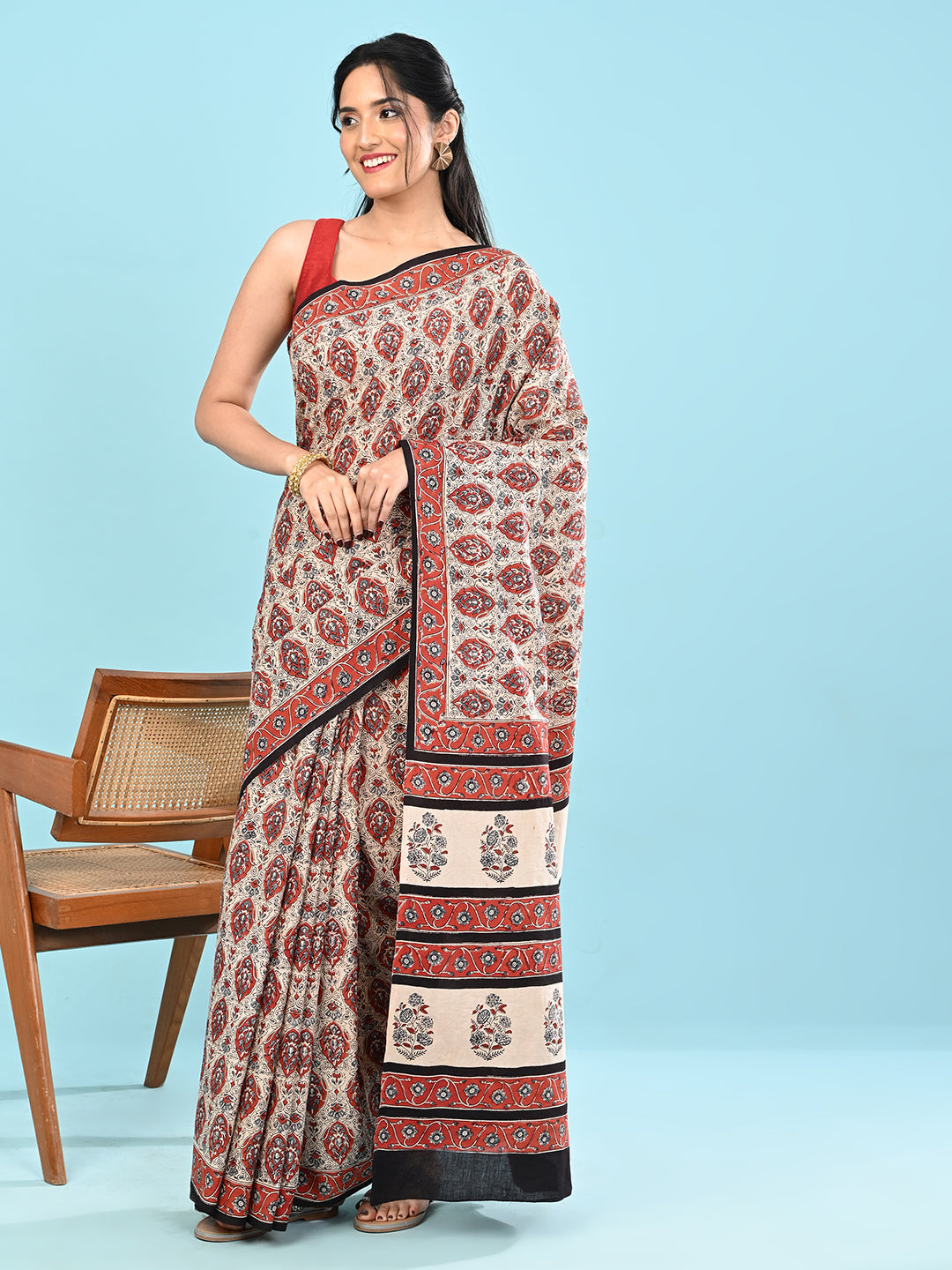 Chaap Multicolor Bagru Saree