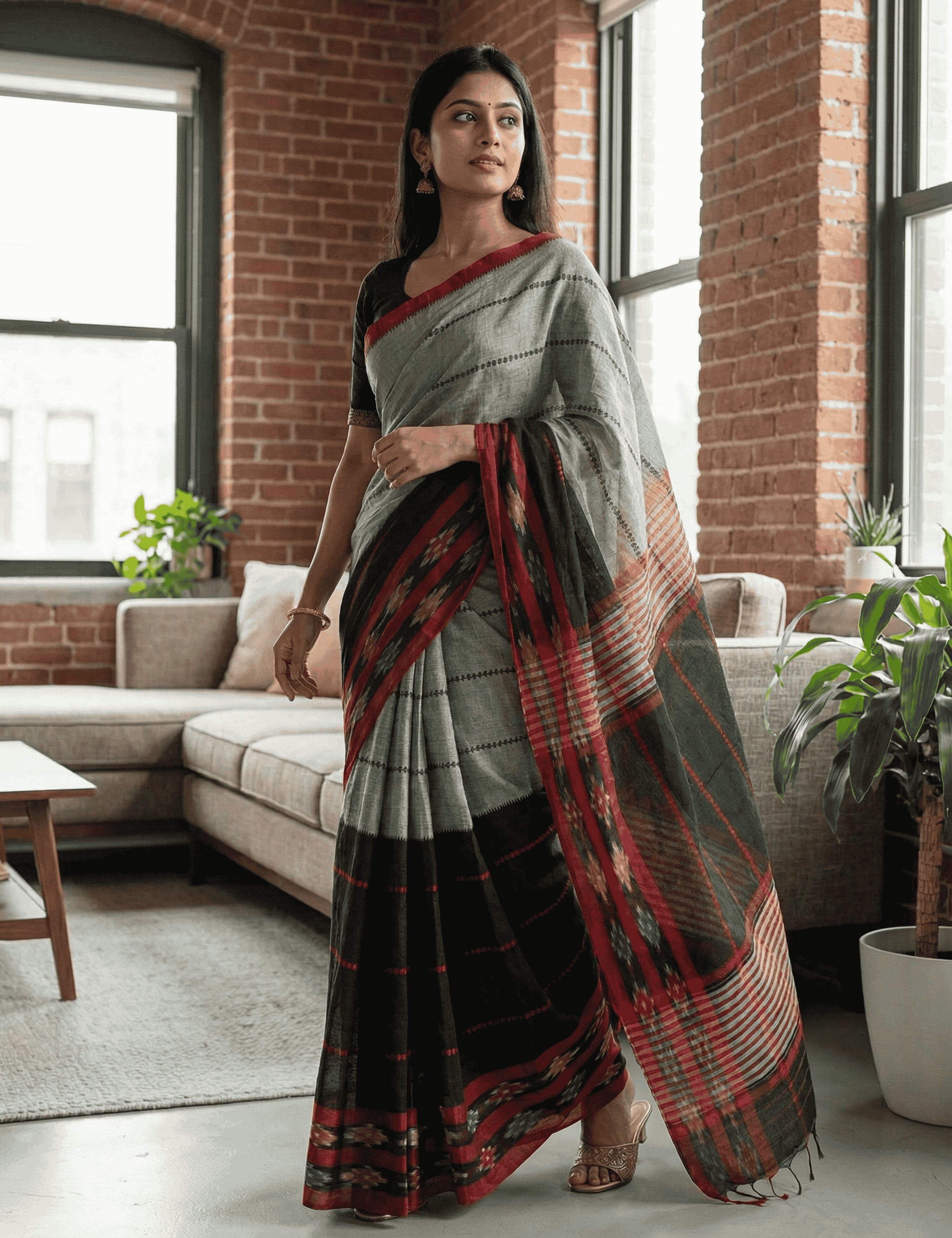 Jamuna Black Dhaniakhali Saree