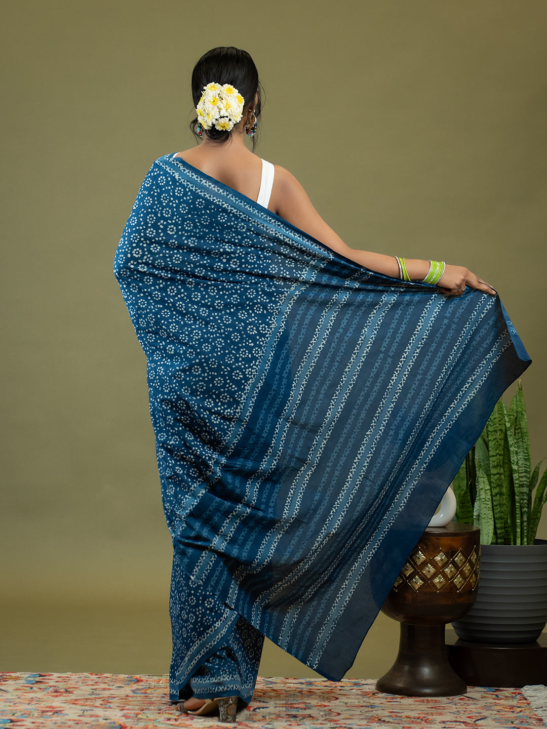 Taru Indigo Dabu Saree