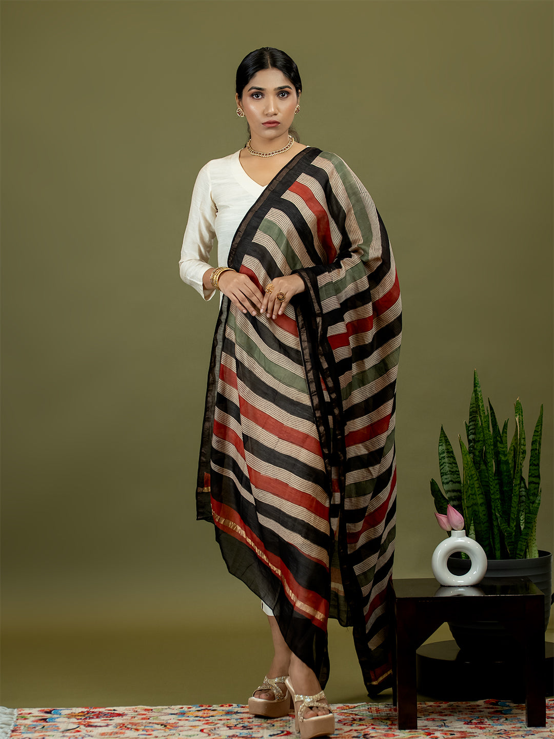 Rituja Multicolored Ajrakh Dupatta