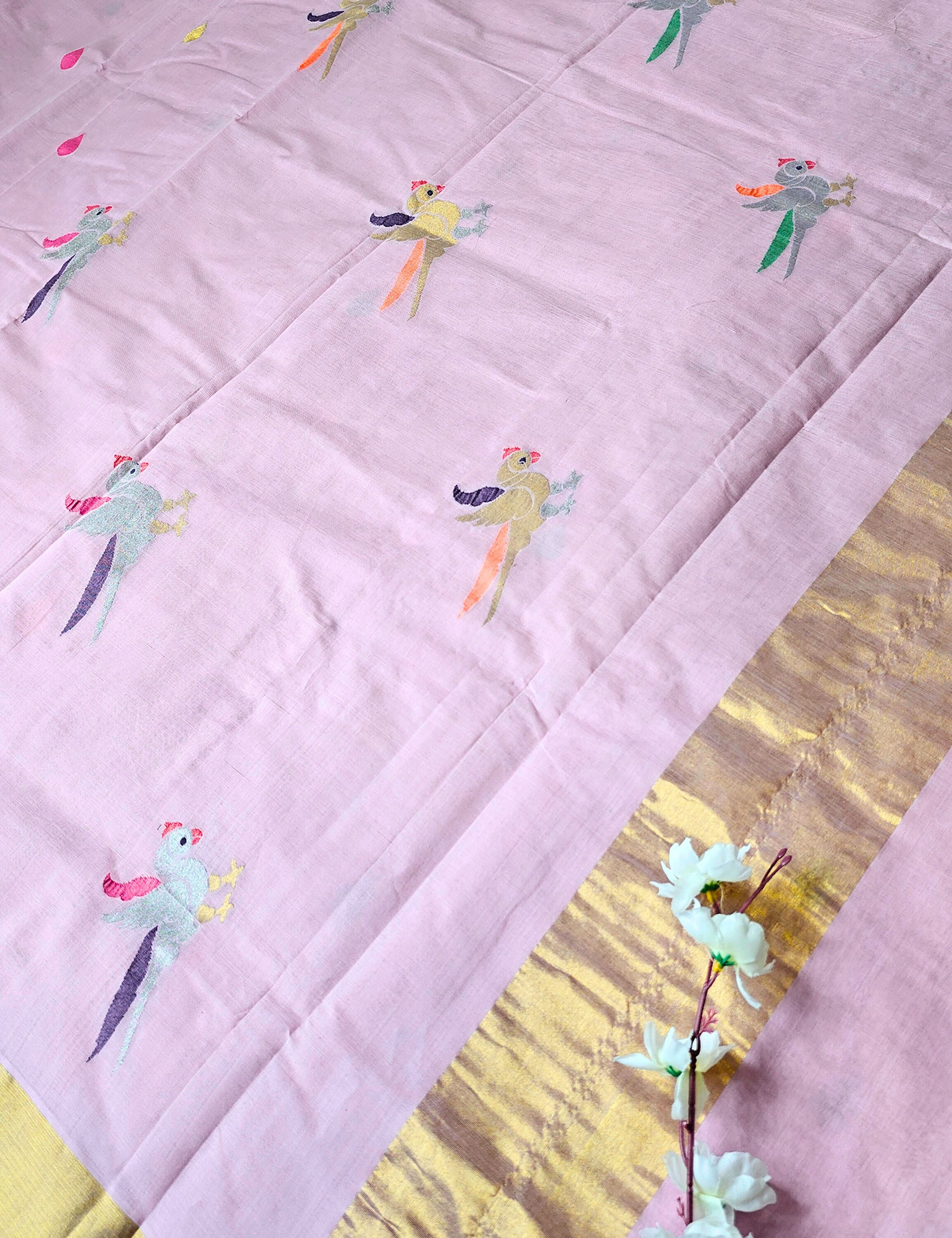 Popat Lavender Venkatagiri Saree