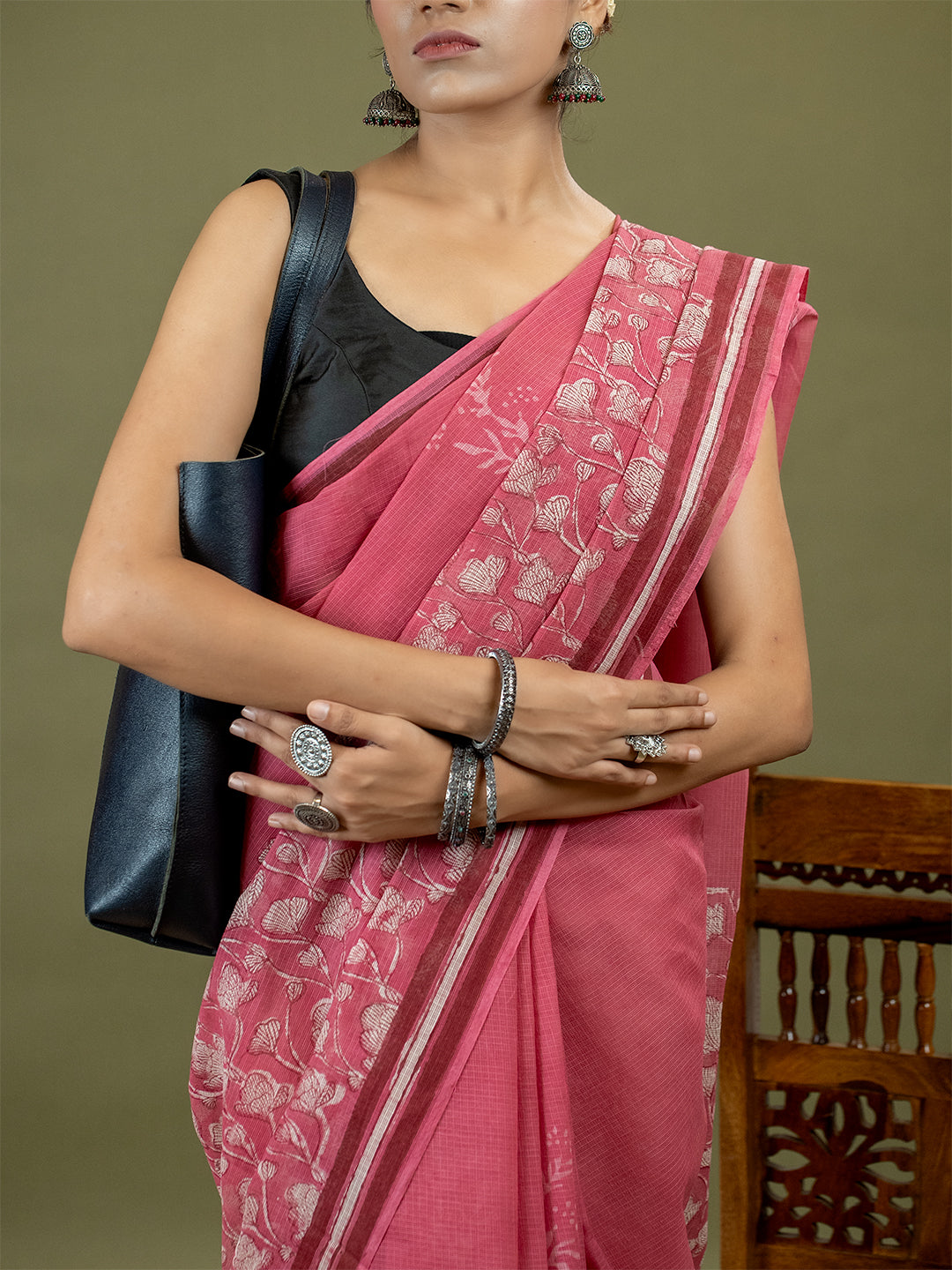 Resha Pink Dabu Saree