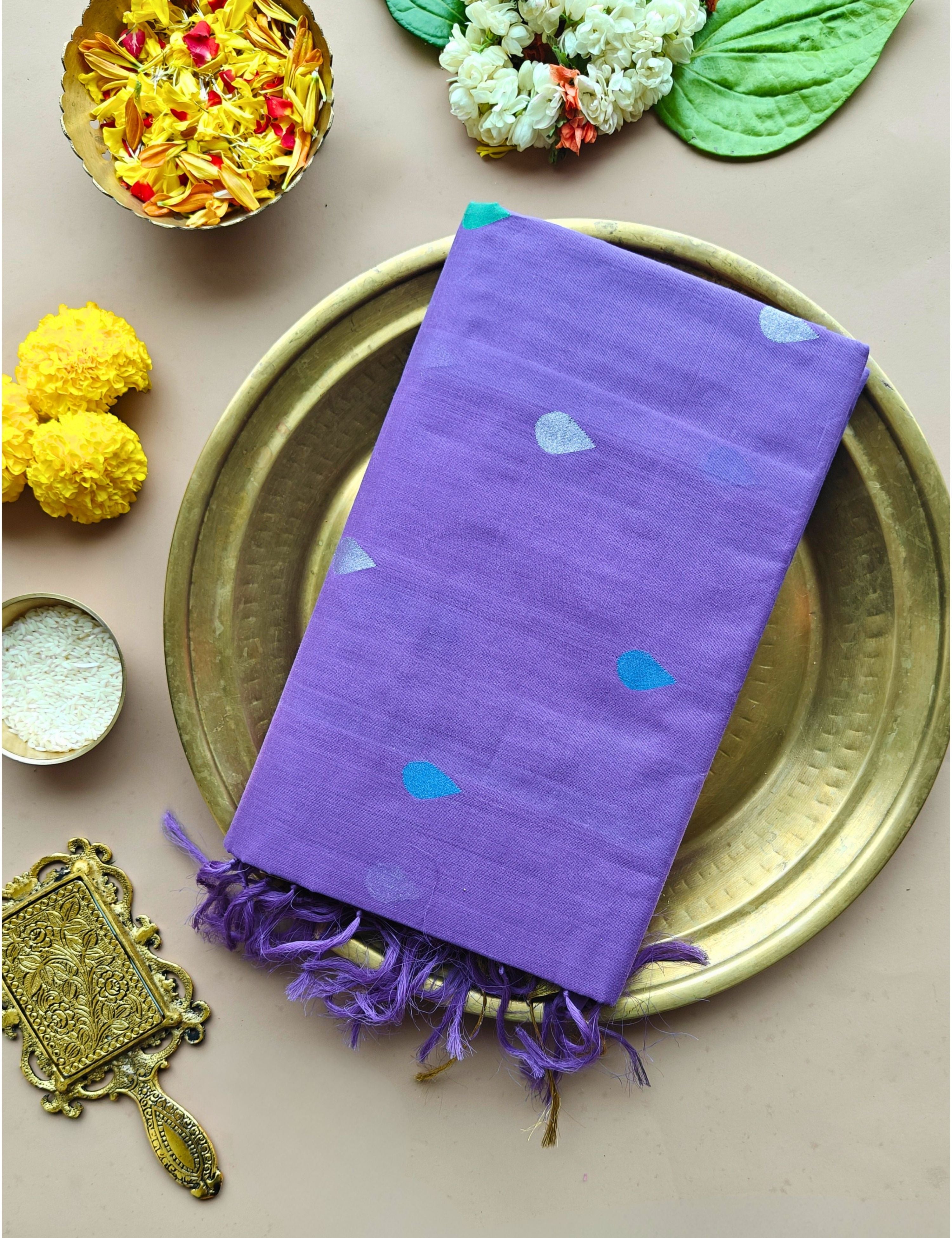 Popat Purple Venkatagiri Jamdani Saree