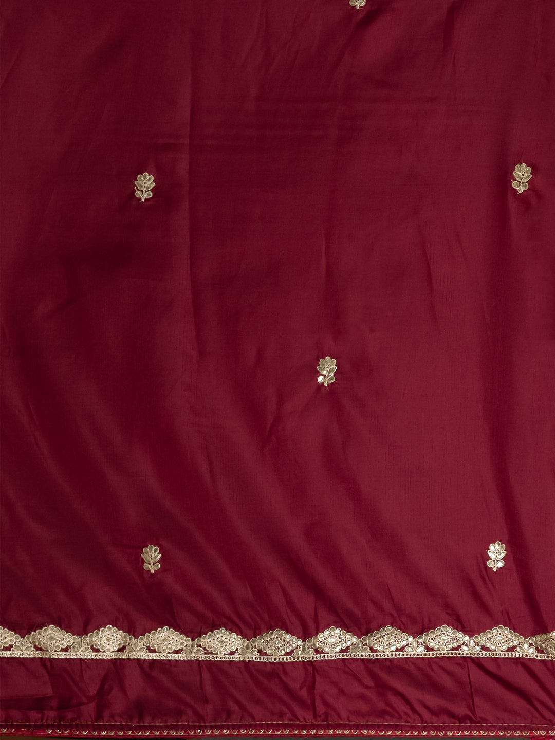 Gota Maroon Embroidered Saree