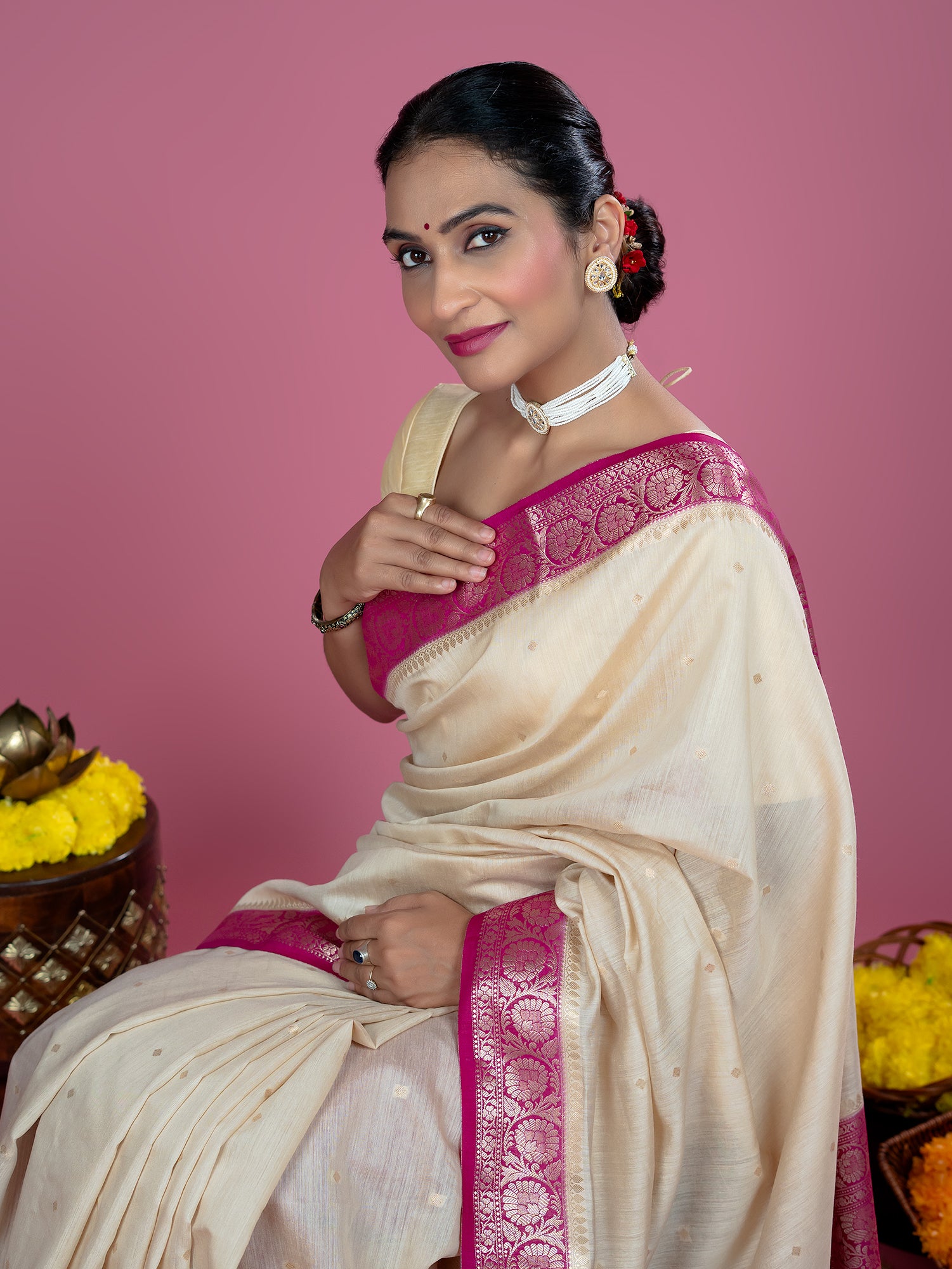 Pure Muga Silk Banarasi Saree