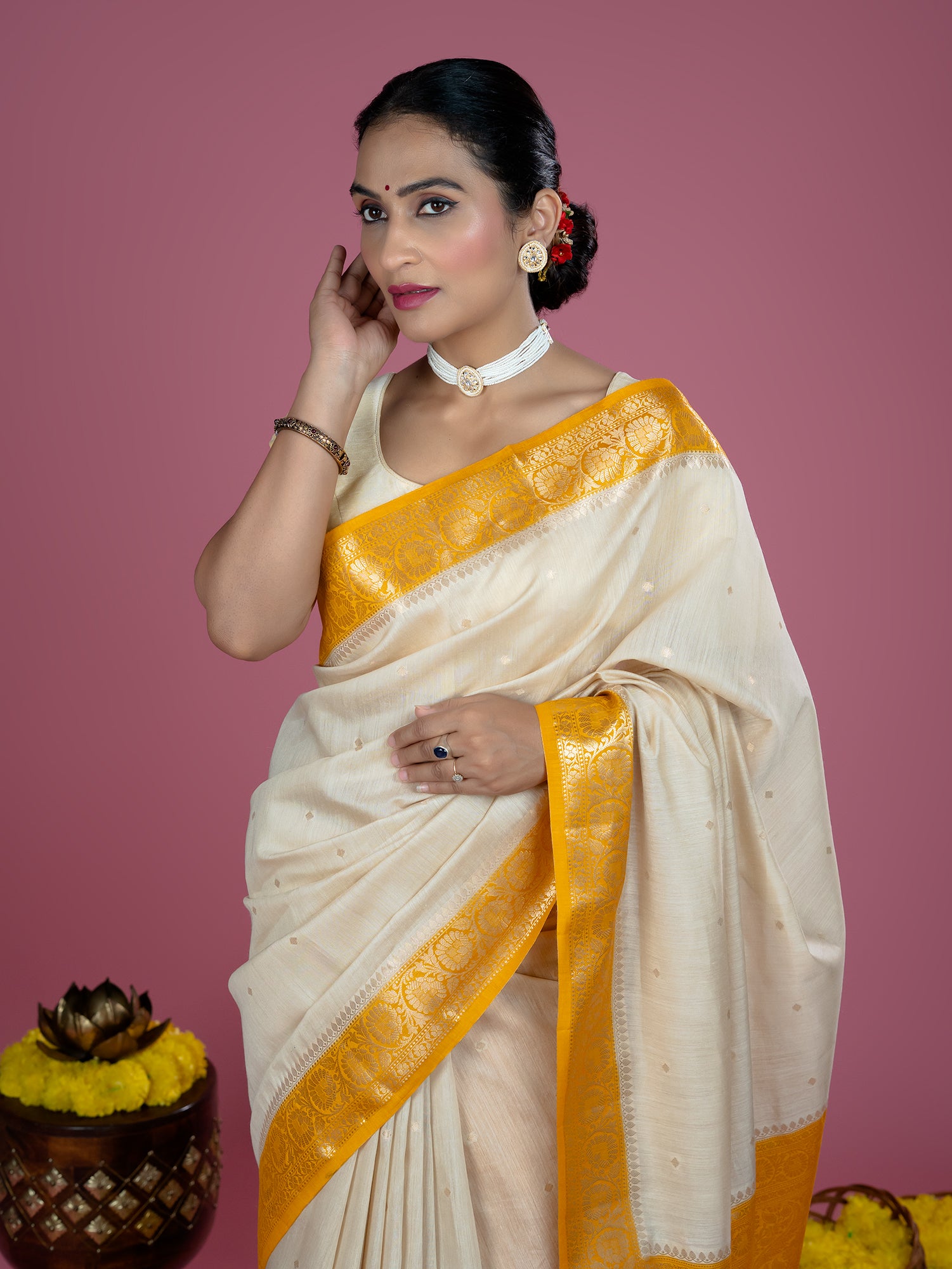 Pure Muga Silk Banarasi Saree
