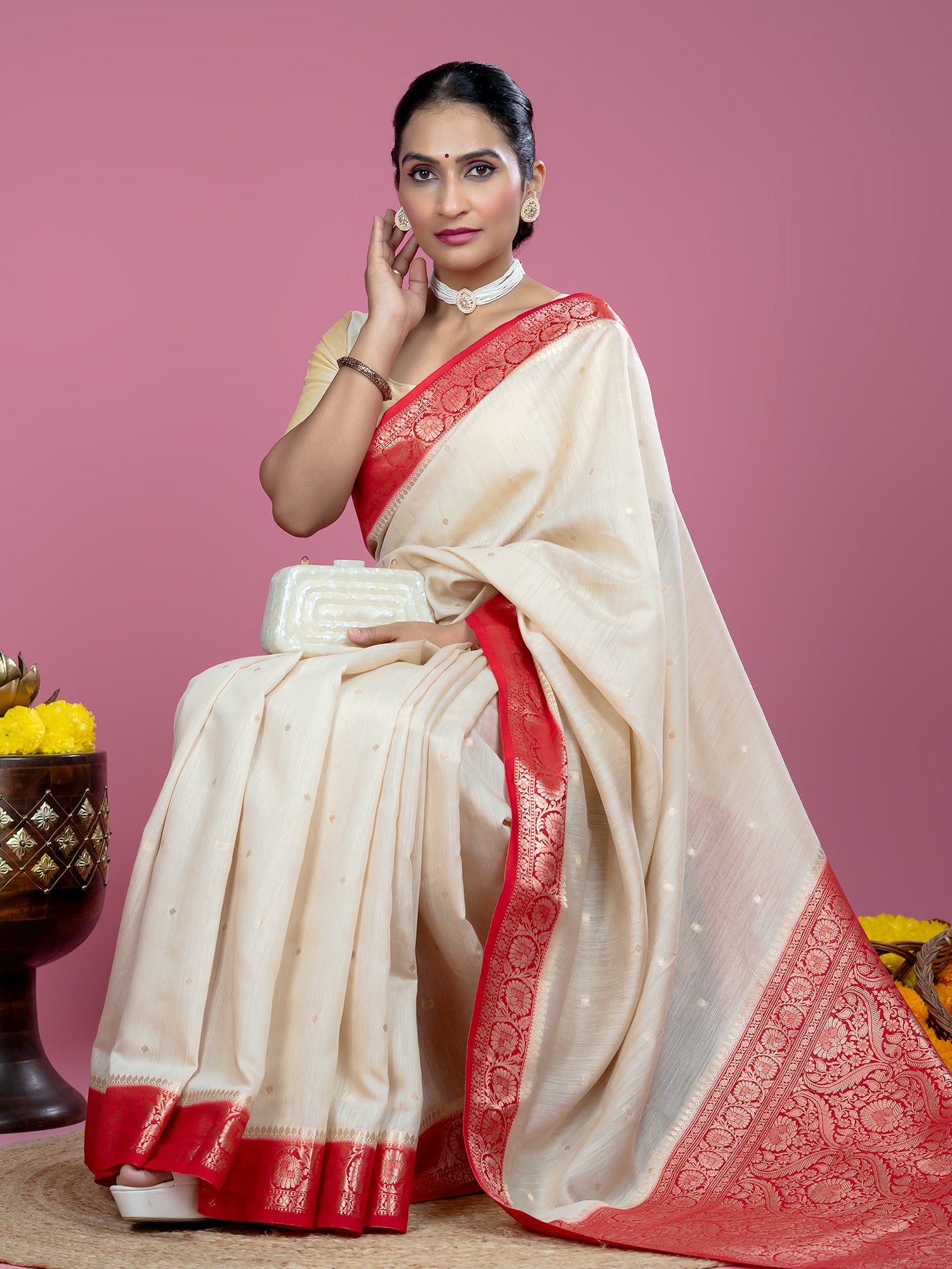 Pure Muga Silk Banarasi Saree