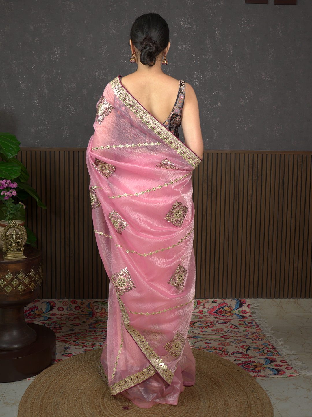Gota Pink Embroidered Saree