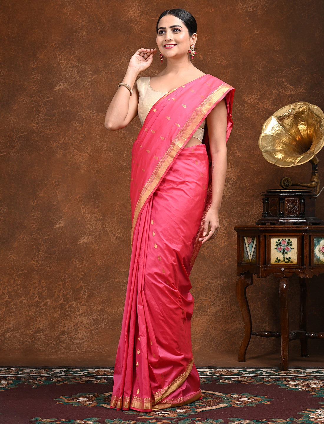 Lavana Fuchsia Soft Semi Silk Saree