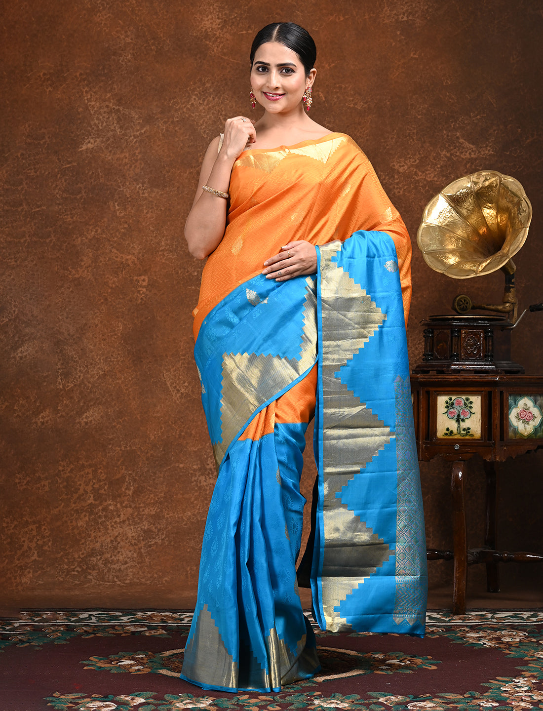 Svarna Blue Kanjeevaram Saree