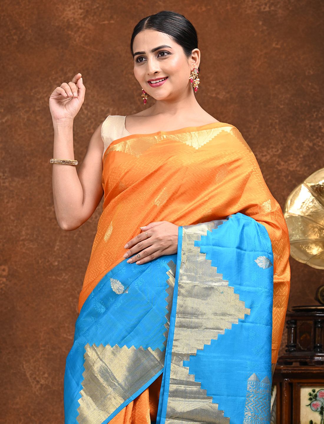 Svarna Blue Kanjeevaram Saree