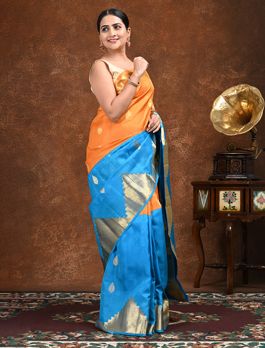 Svarna Blue Kanjeevaram Saree