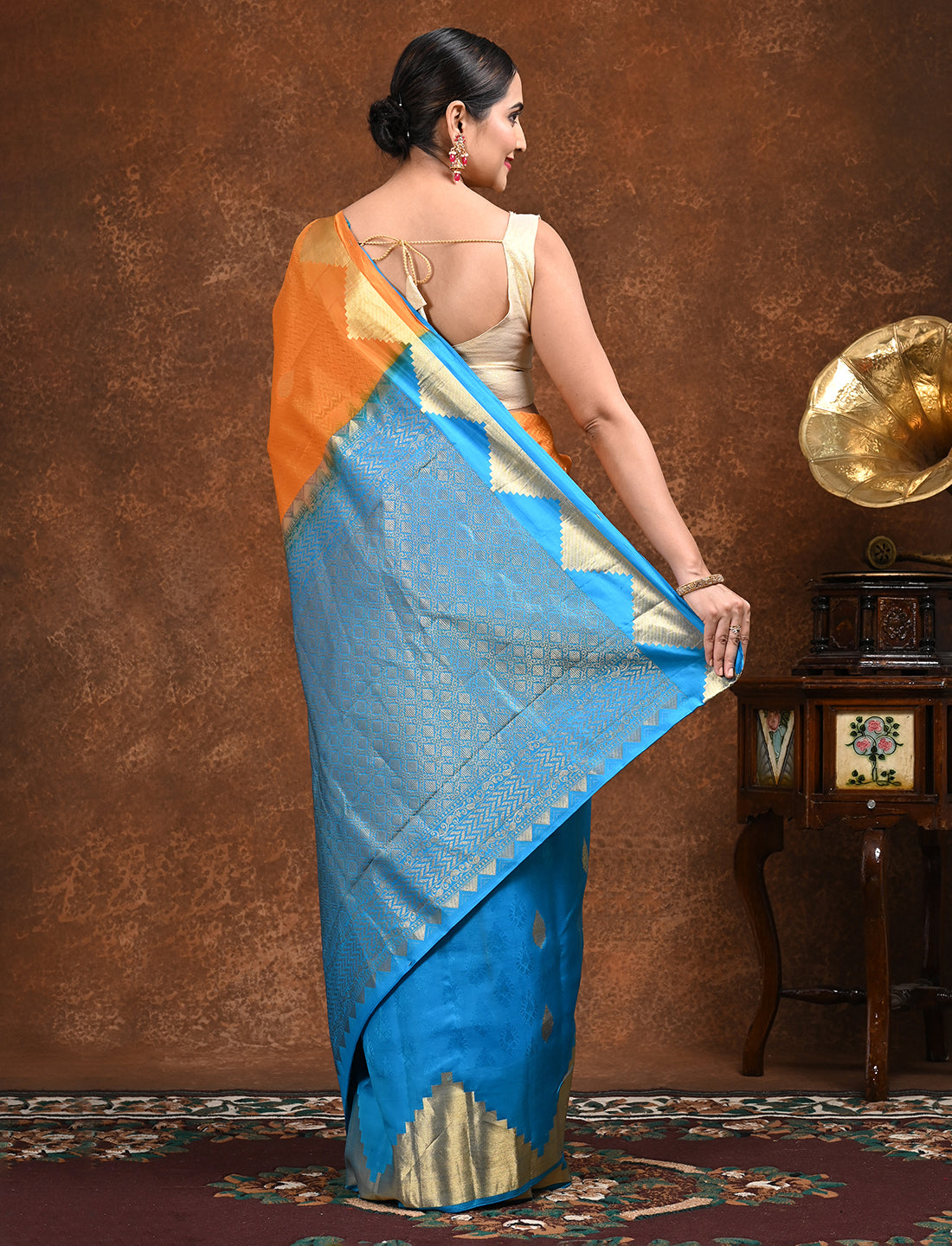 Svarna Blue Kanjeevaram Saree