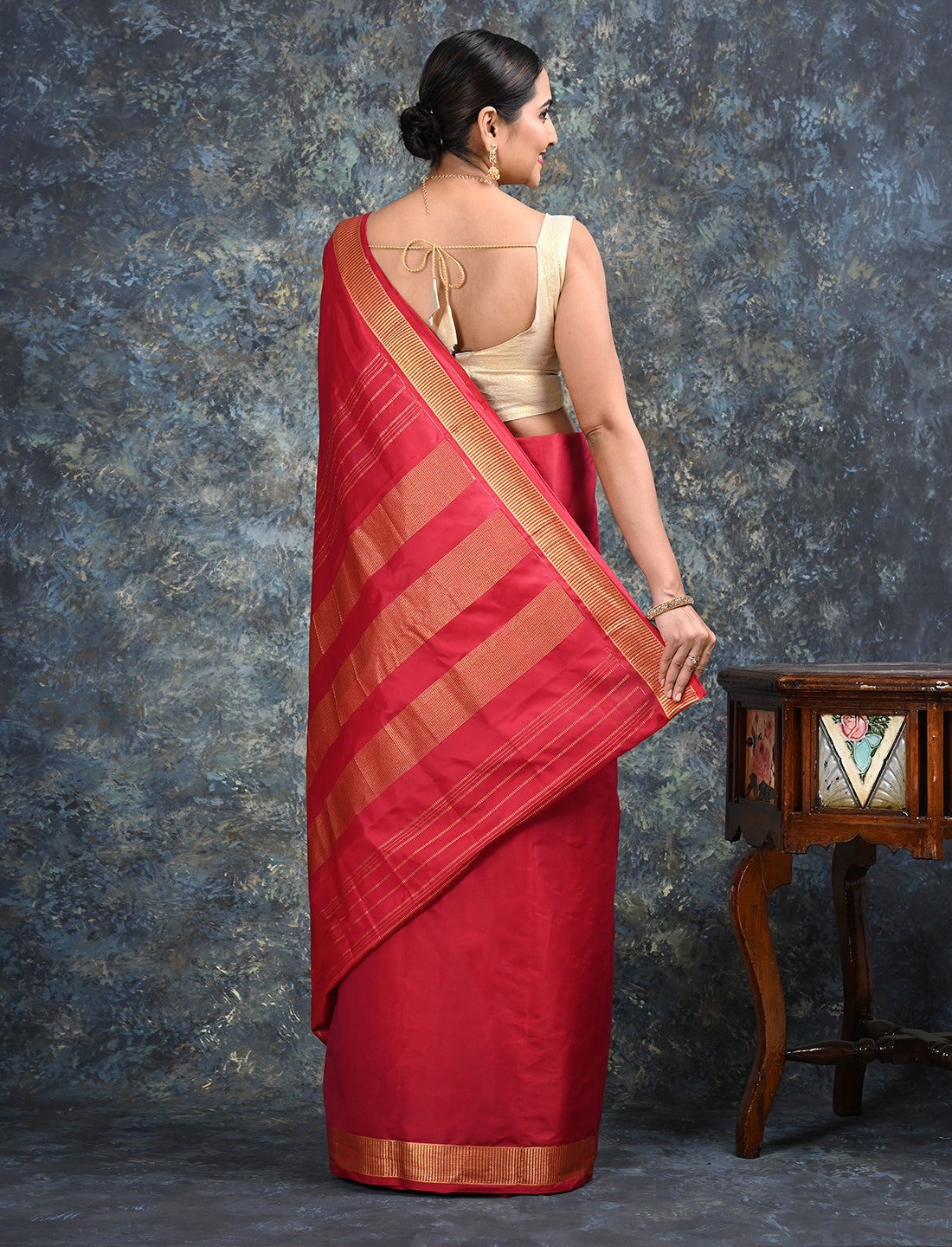 Lalita Maroon Mulberry Silk Saree