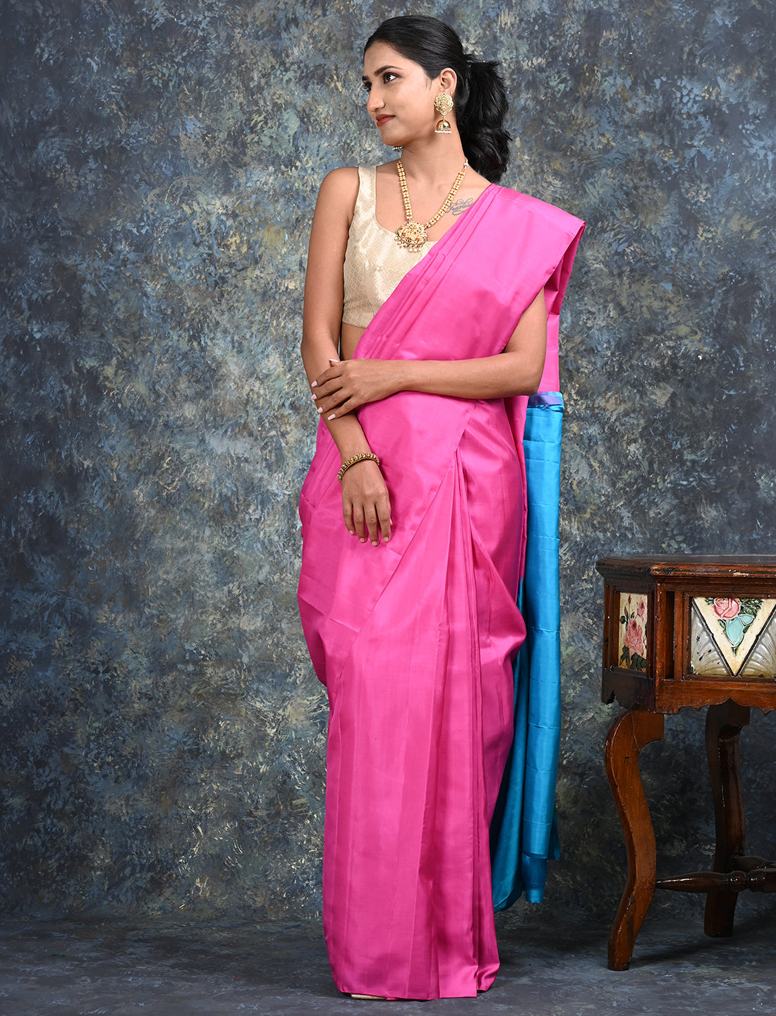 Ratnangi Pink Mulberry Silk Saree
