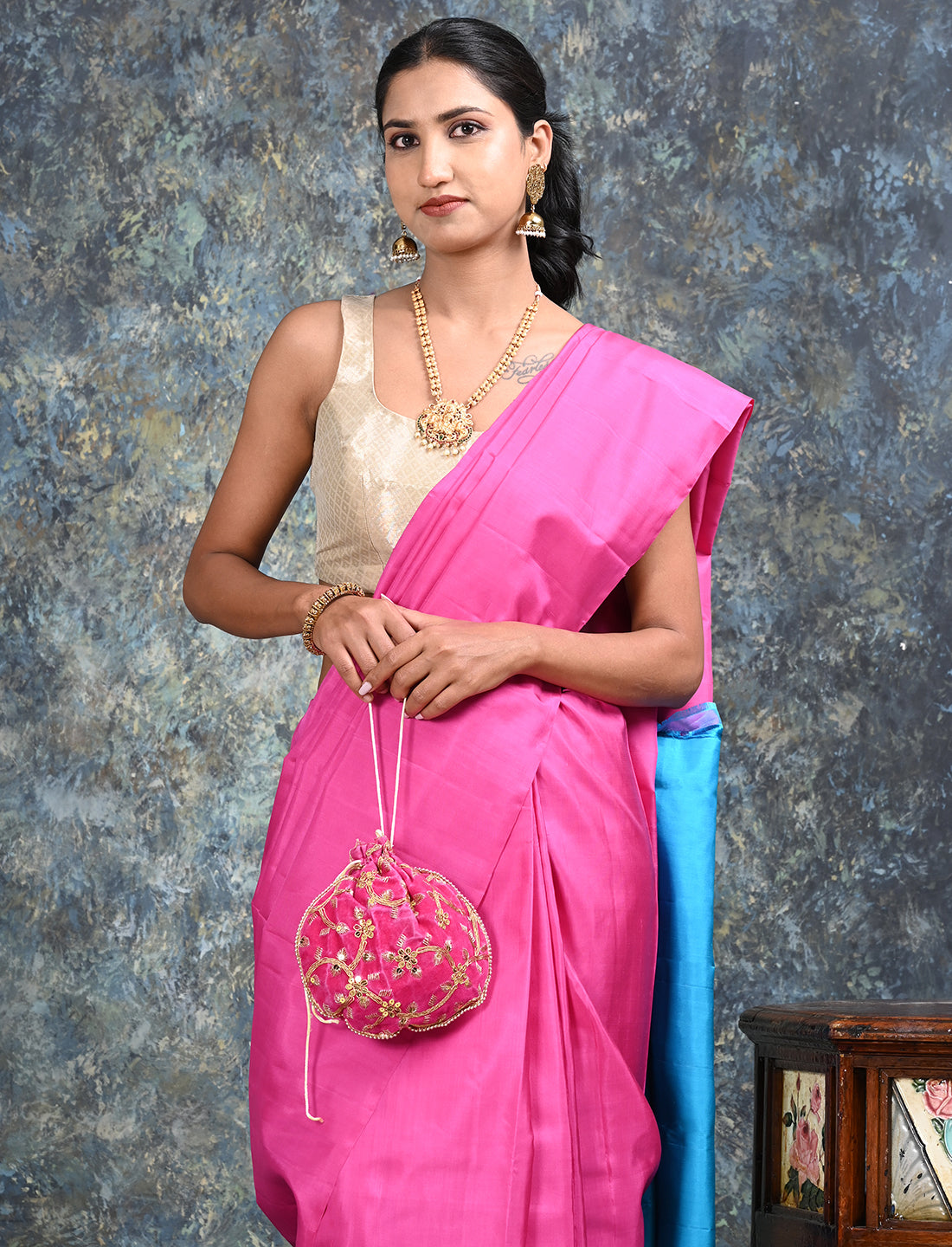 Ratnangi Pink Mulberry Silk Saree