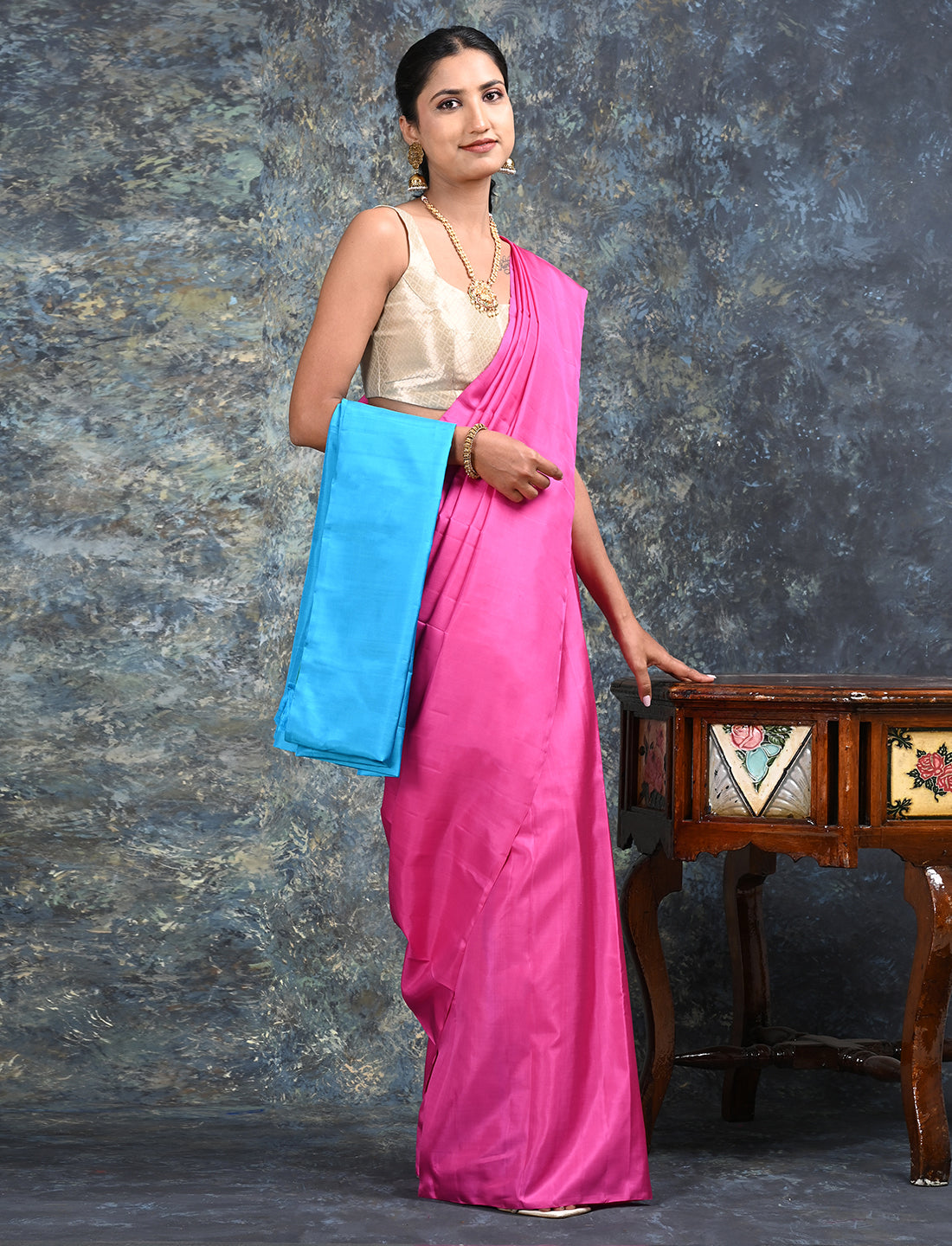 Ratnangi Pink Mulberry Silk Saree