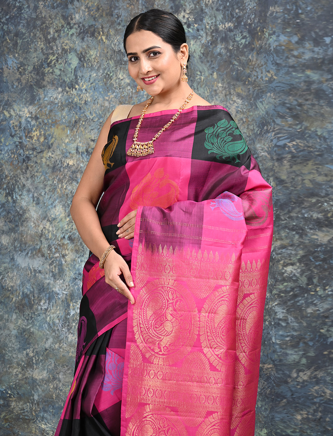 Dravya Black Kanjeevaram Saree