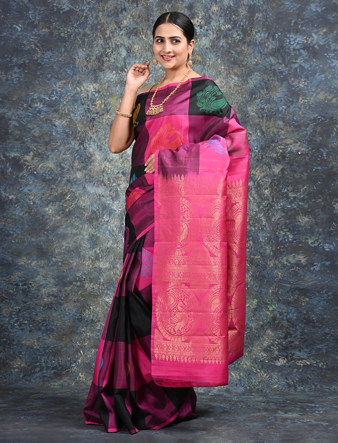 Dravya Black Kanjeevaram Saree