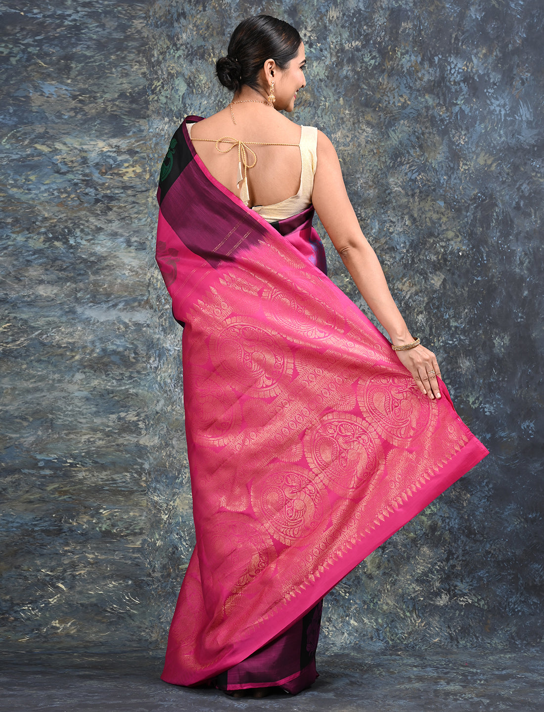 Dravya Black Kanjeevaram Saree
