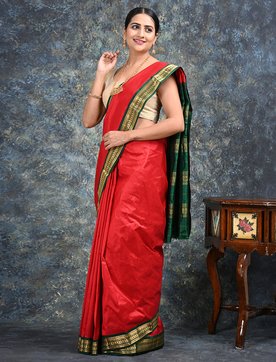 Aarunya Red Kanjeevaram Saree