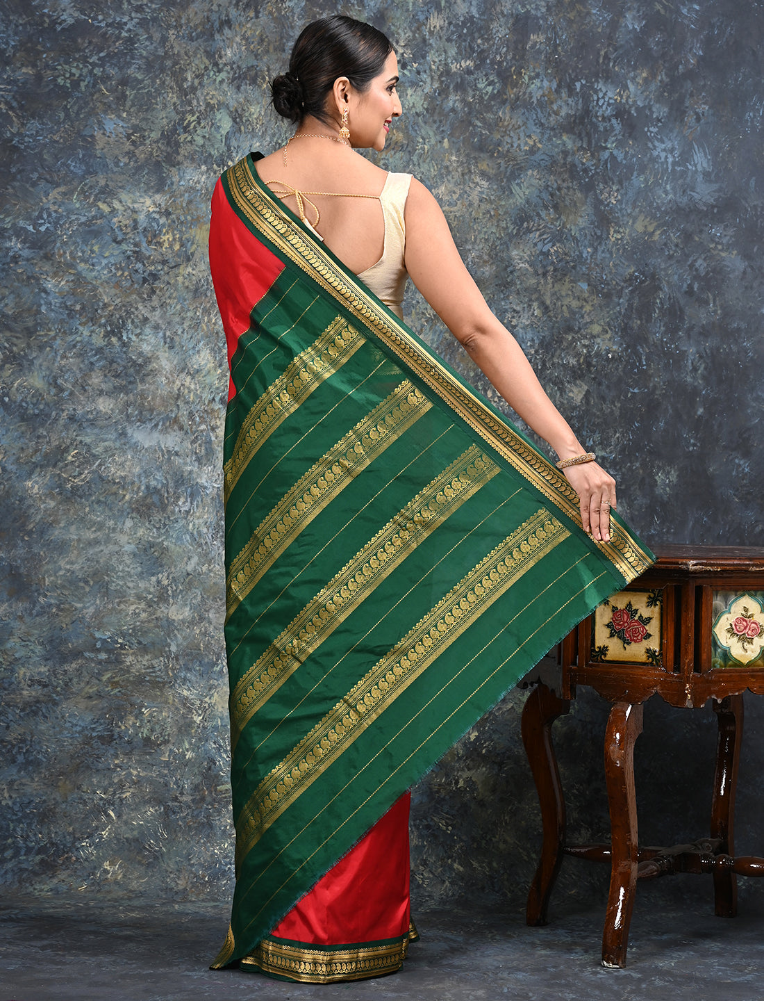 Aarunya Red Kanjeevaram Saree