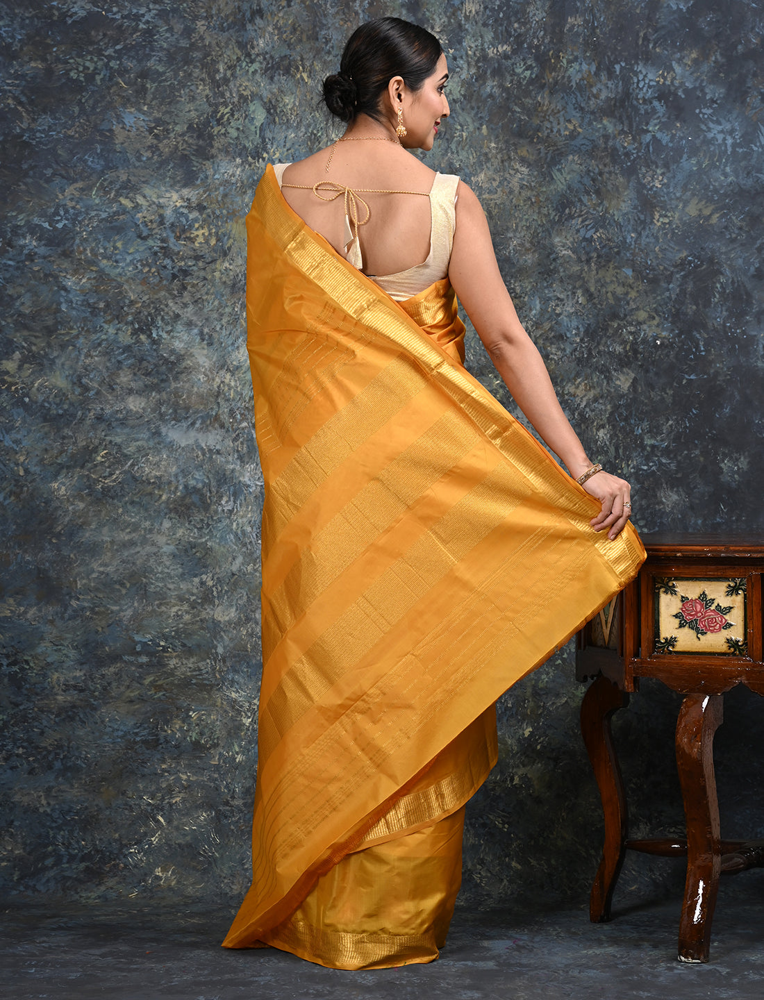 Lalita Mustard Mulberry Silk Saree